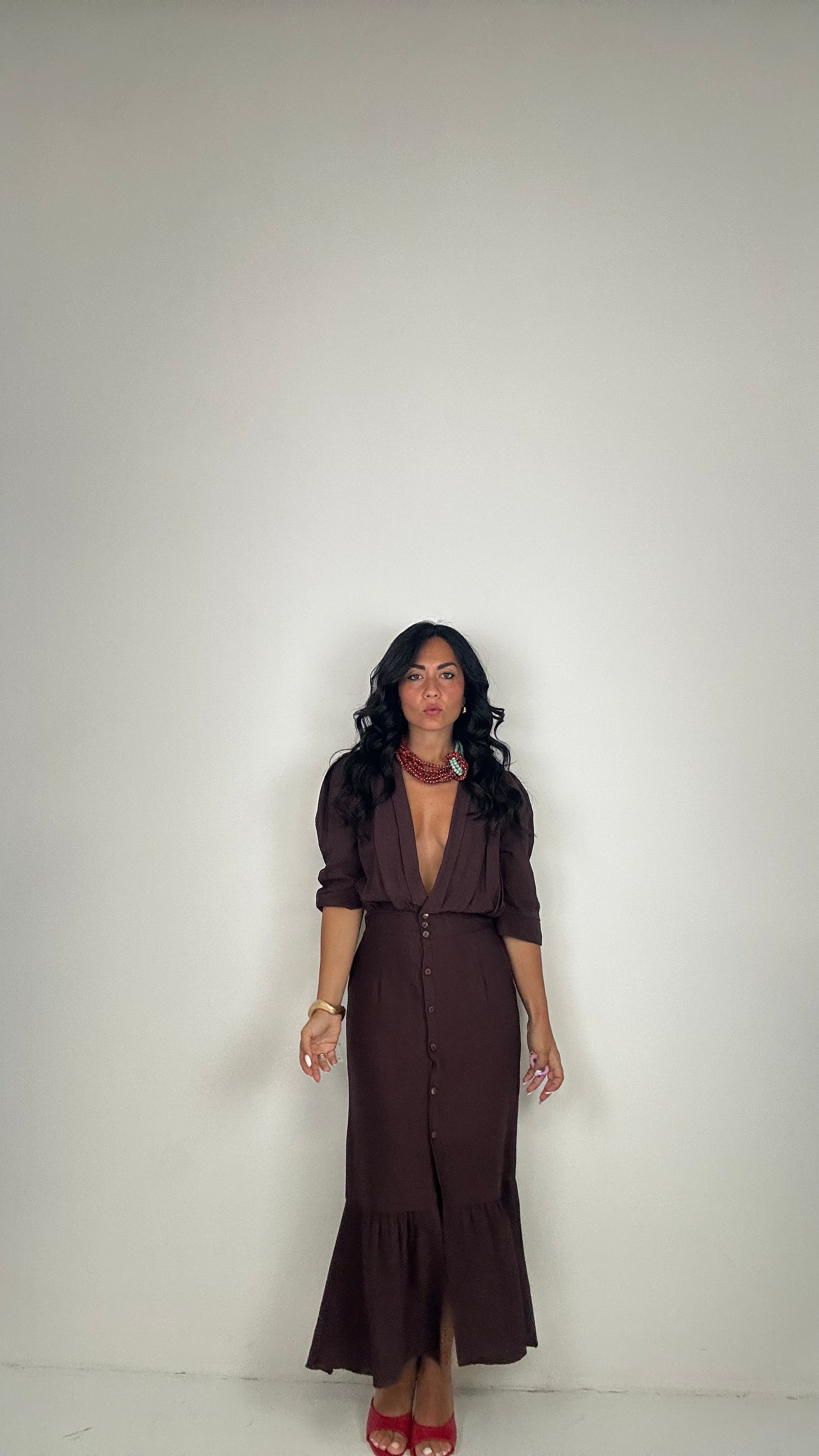 Vestito ANNAGIULIA - MARRONE
