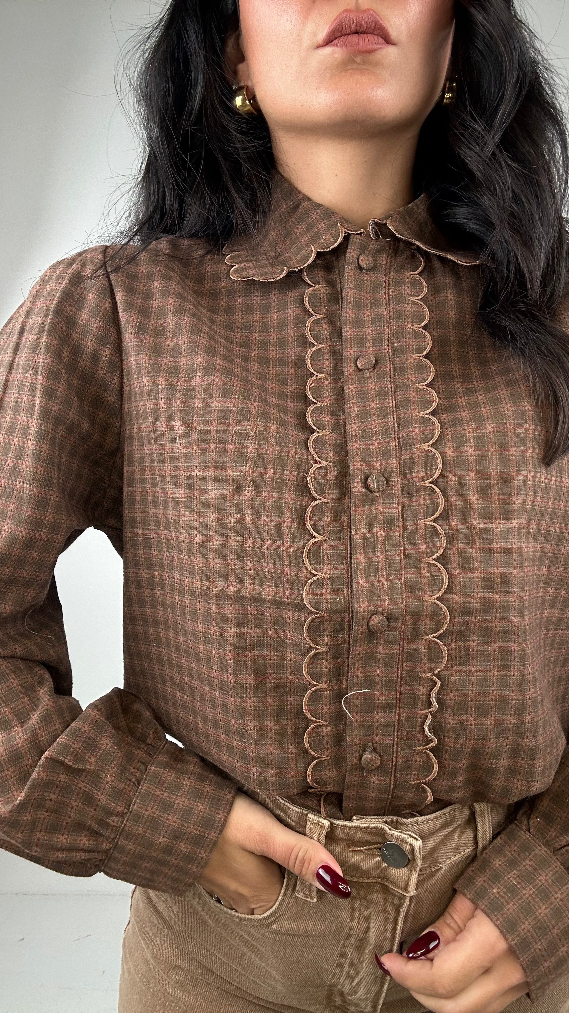Camicia ONDA QUADRETTI - MARRONE