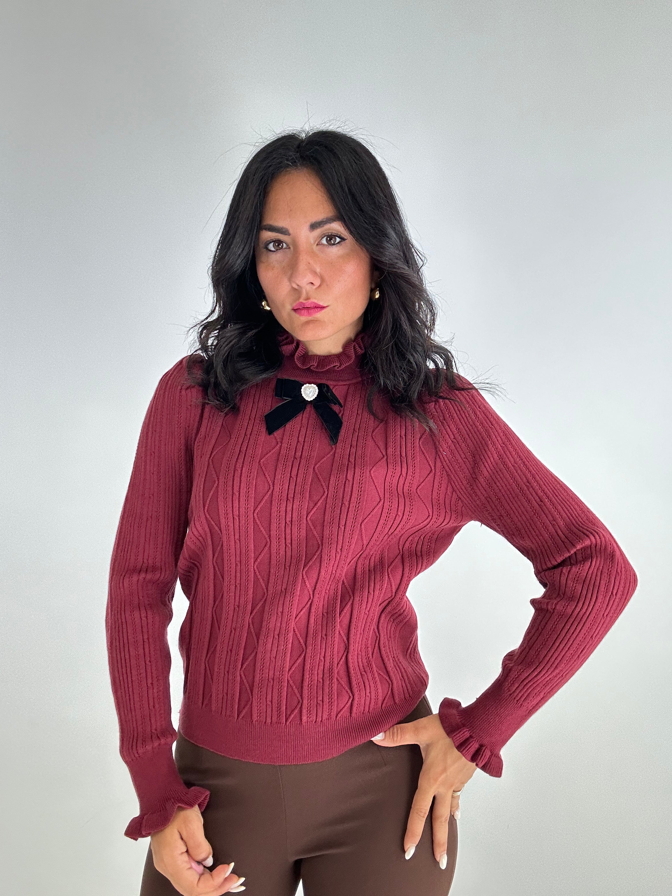 Pull FIOCCO COLLETTO - BORDEAUX