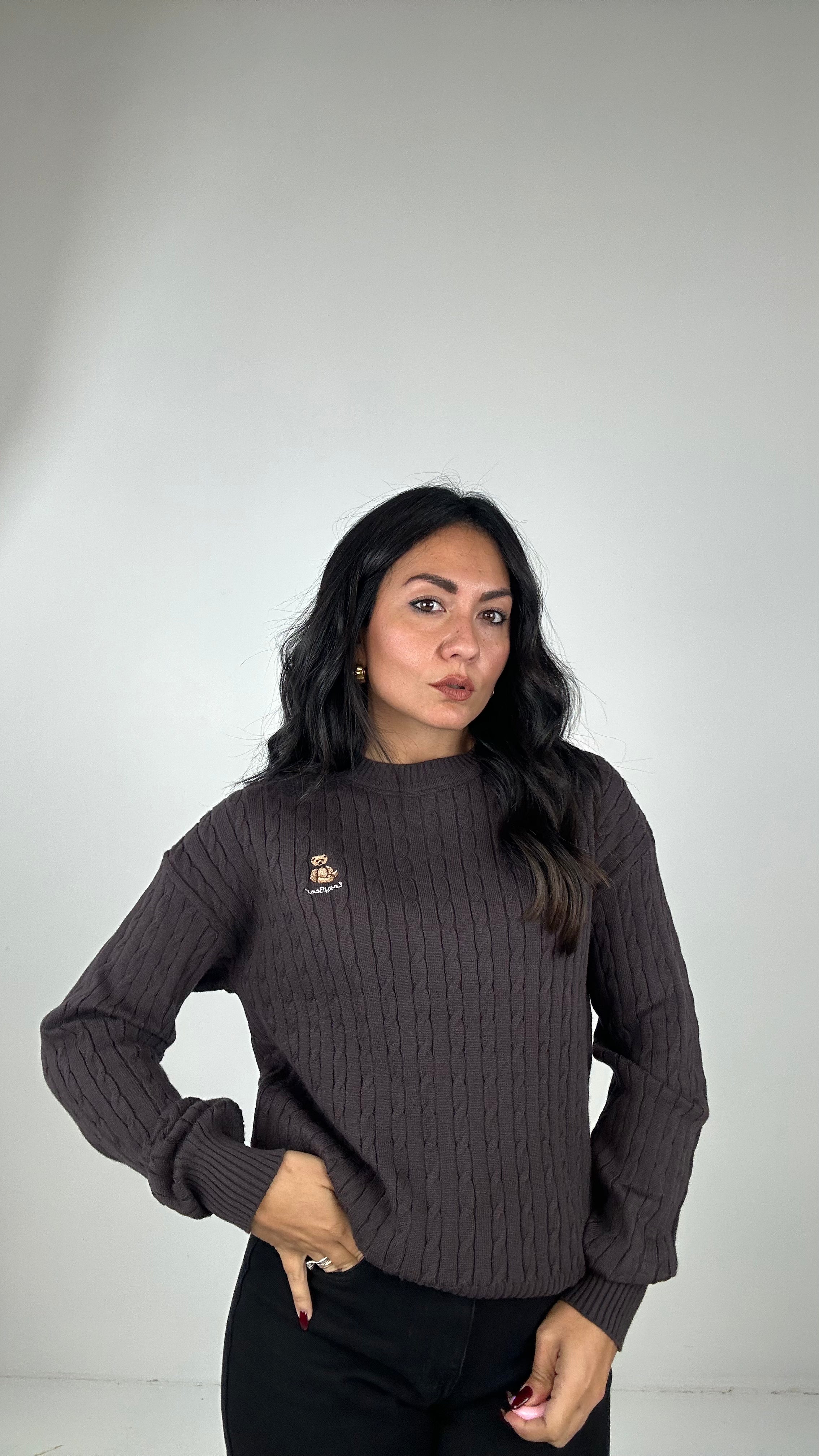 Pull LADY BEAR - MARRONE