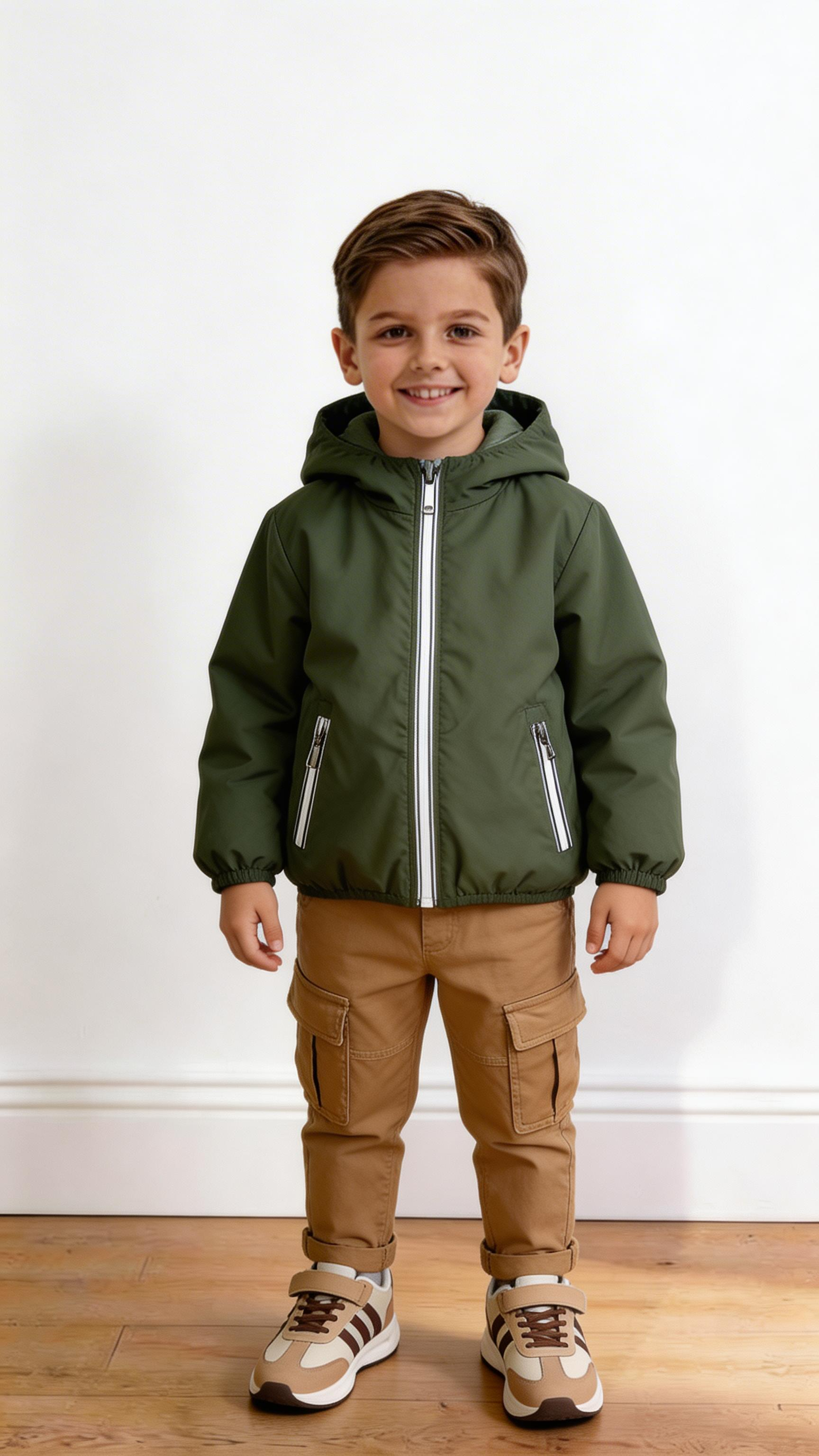 Giubbino 100G DUBBLE BOY 4-12A - VERDE MILITARE