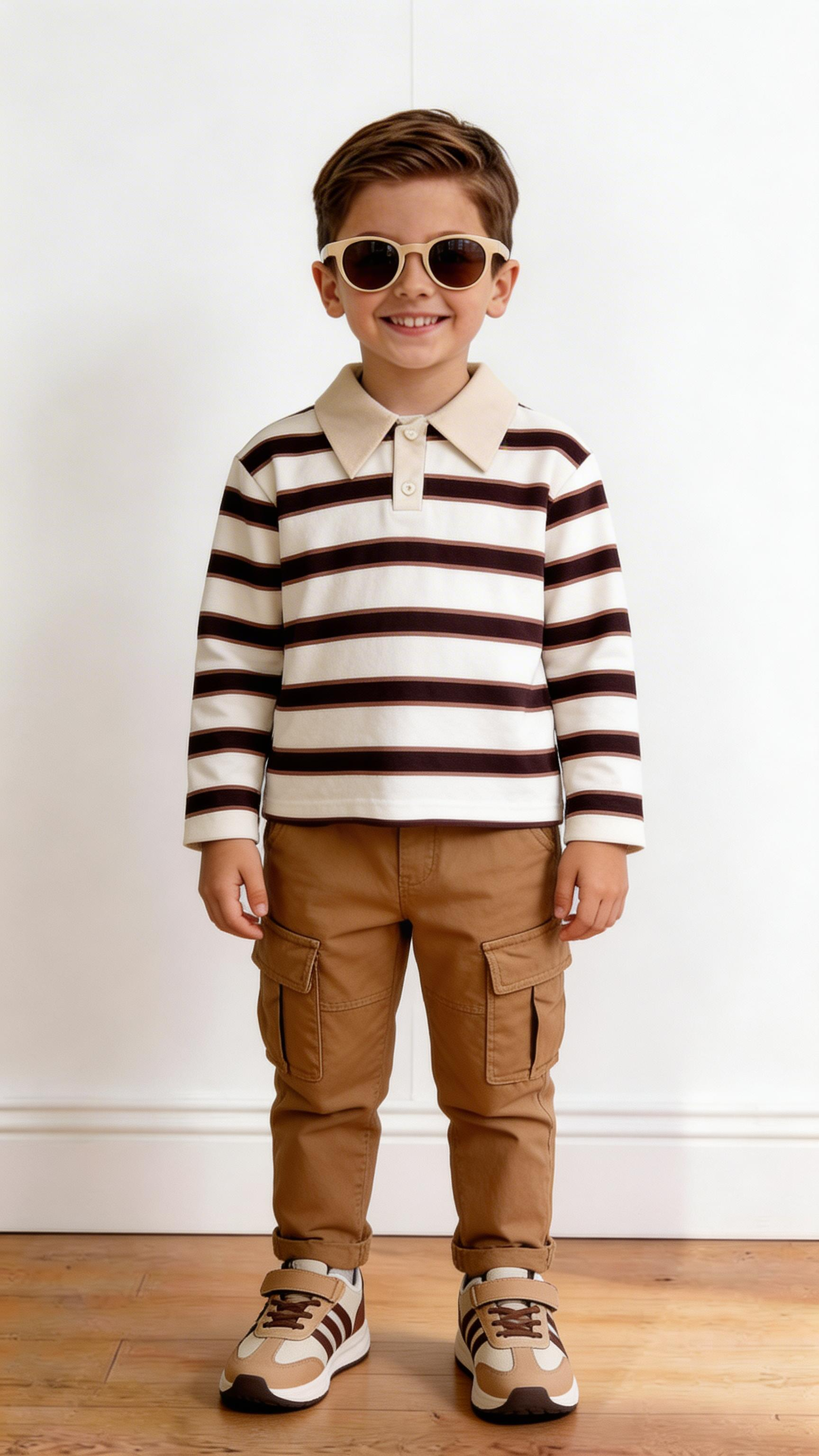 Maglia RIGHE CHICO 4-14A - BIANCO