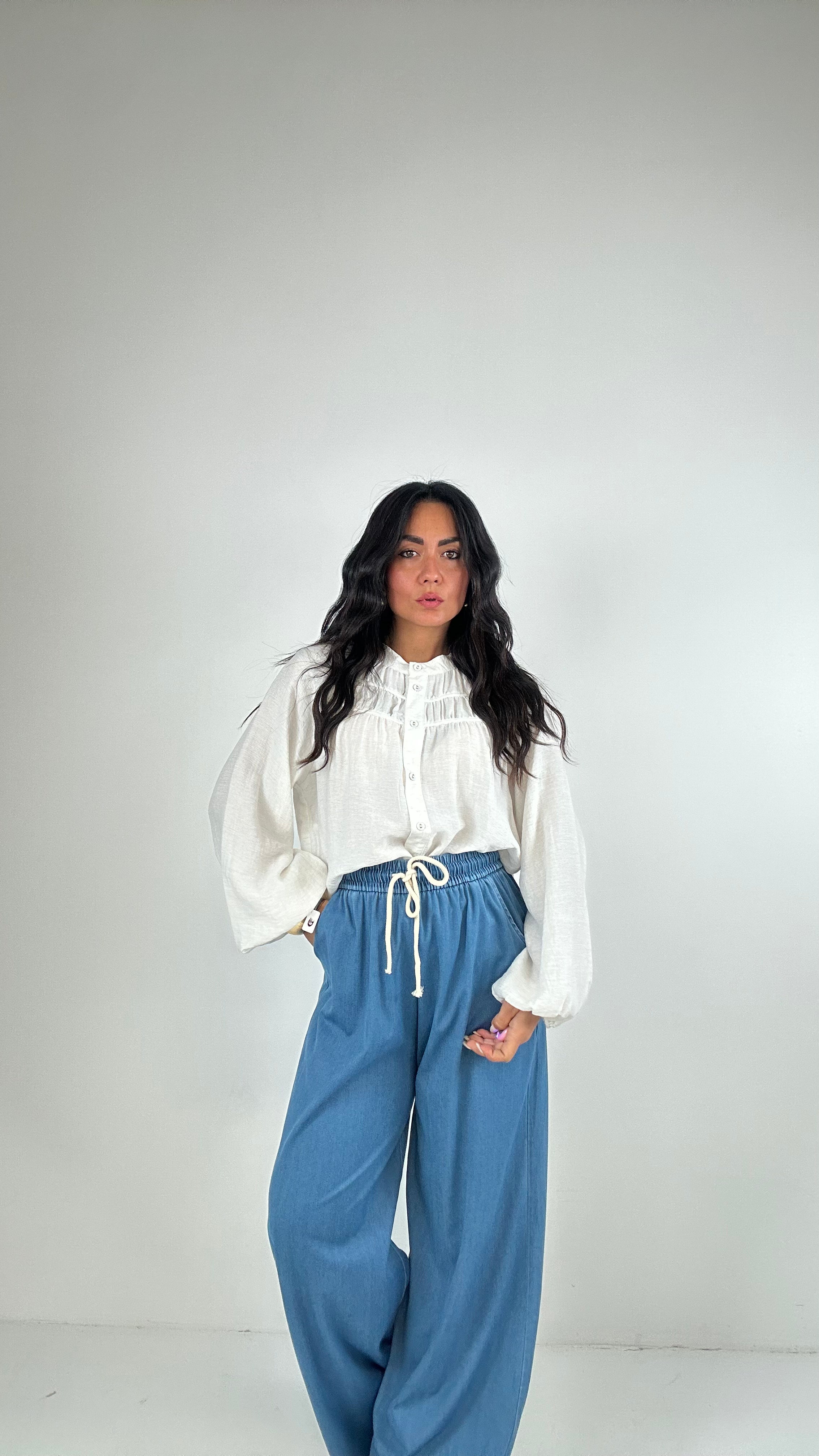 Jeans LEGGERO CON LACCETTO - JEANS CHIARO