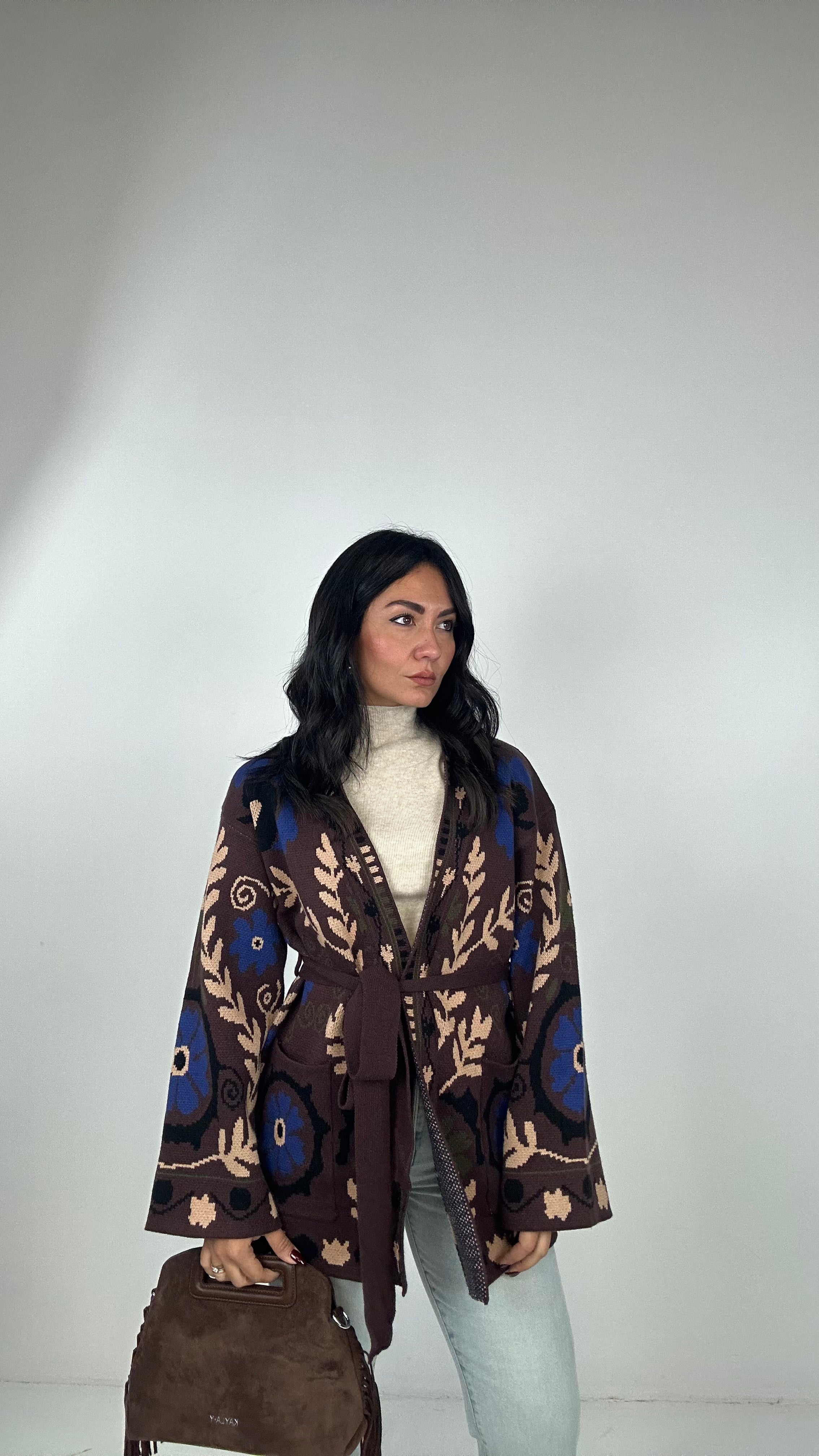Cardigan INDIA - MARRONE