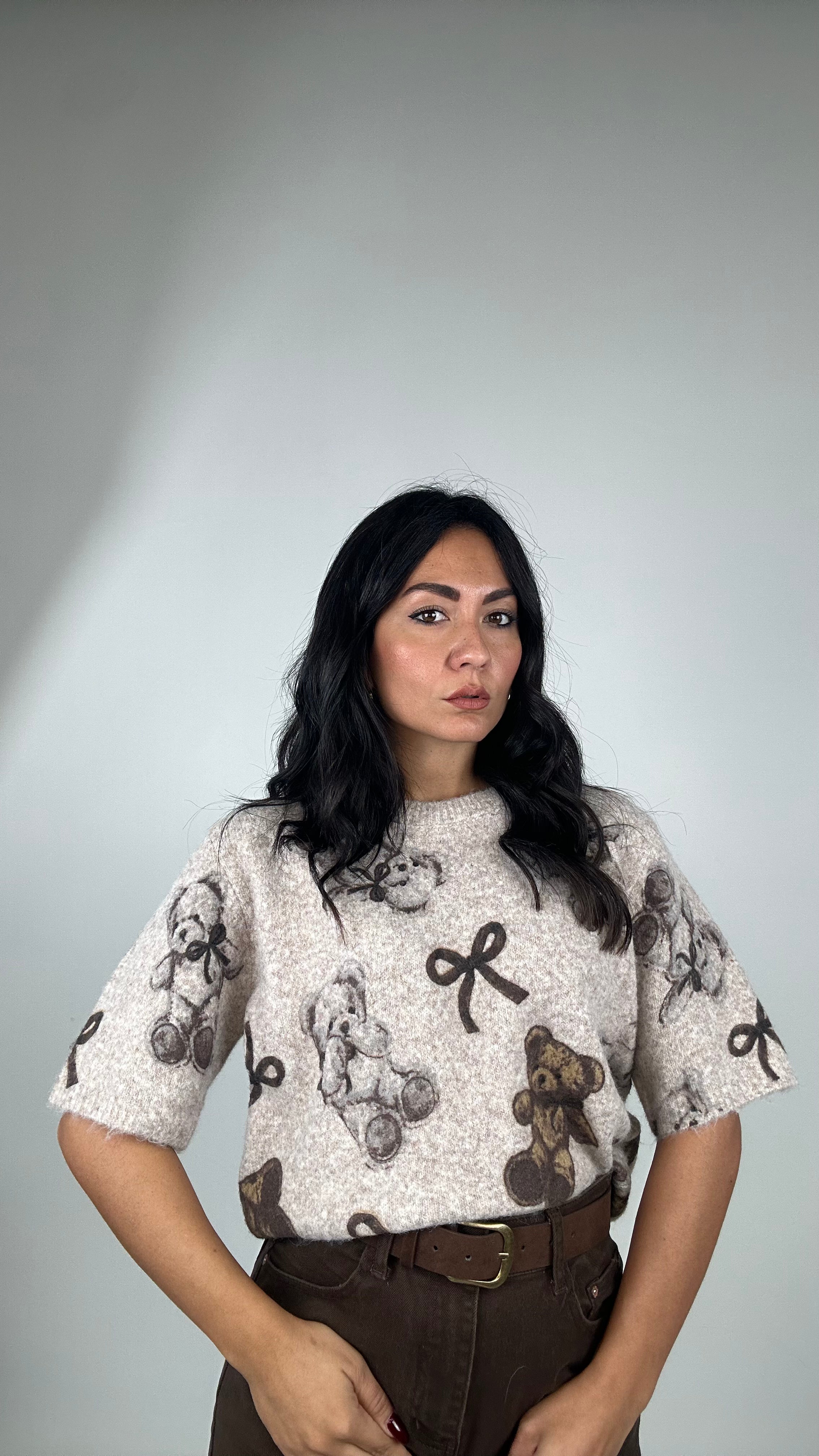 Pull ORSI E FIOCCHI MEZZA - BEIGE