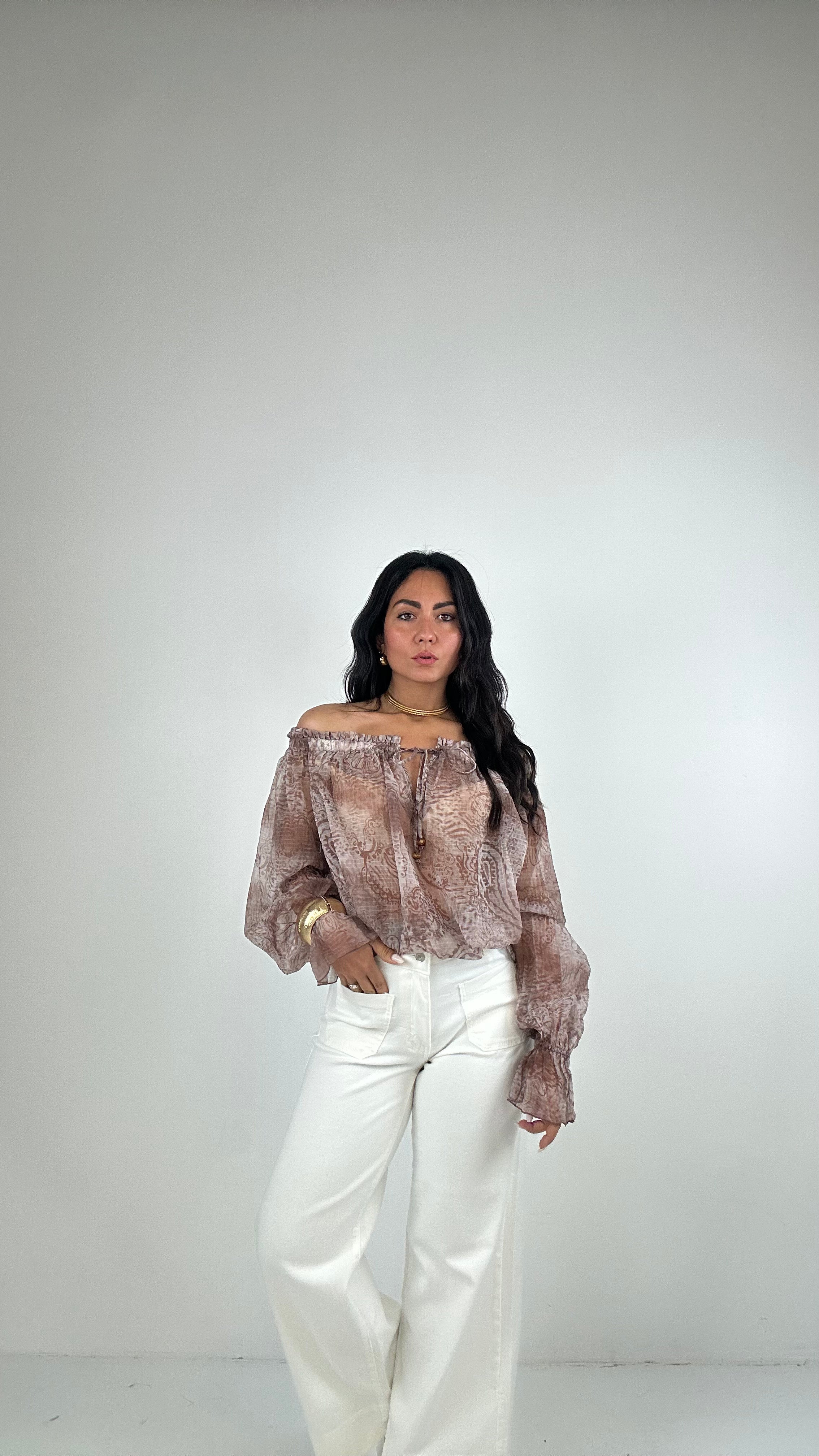 Jeans WIDE TASCA - BIANCO
