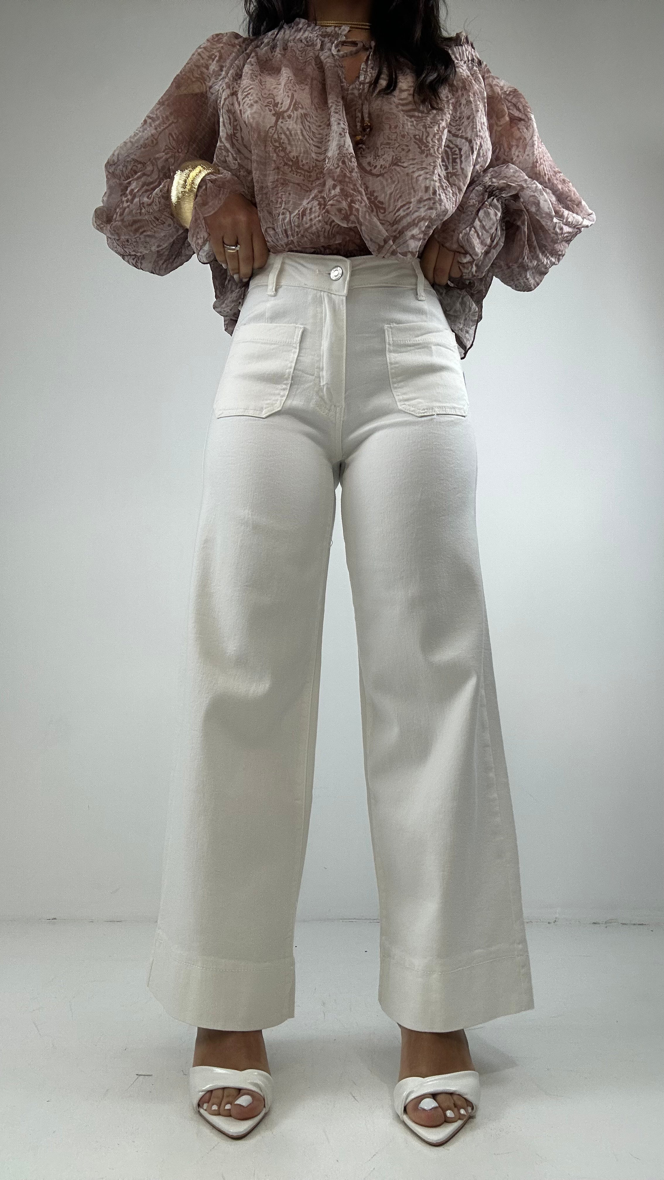 Jeans WIDE TASCA - BIANCO