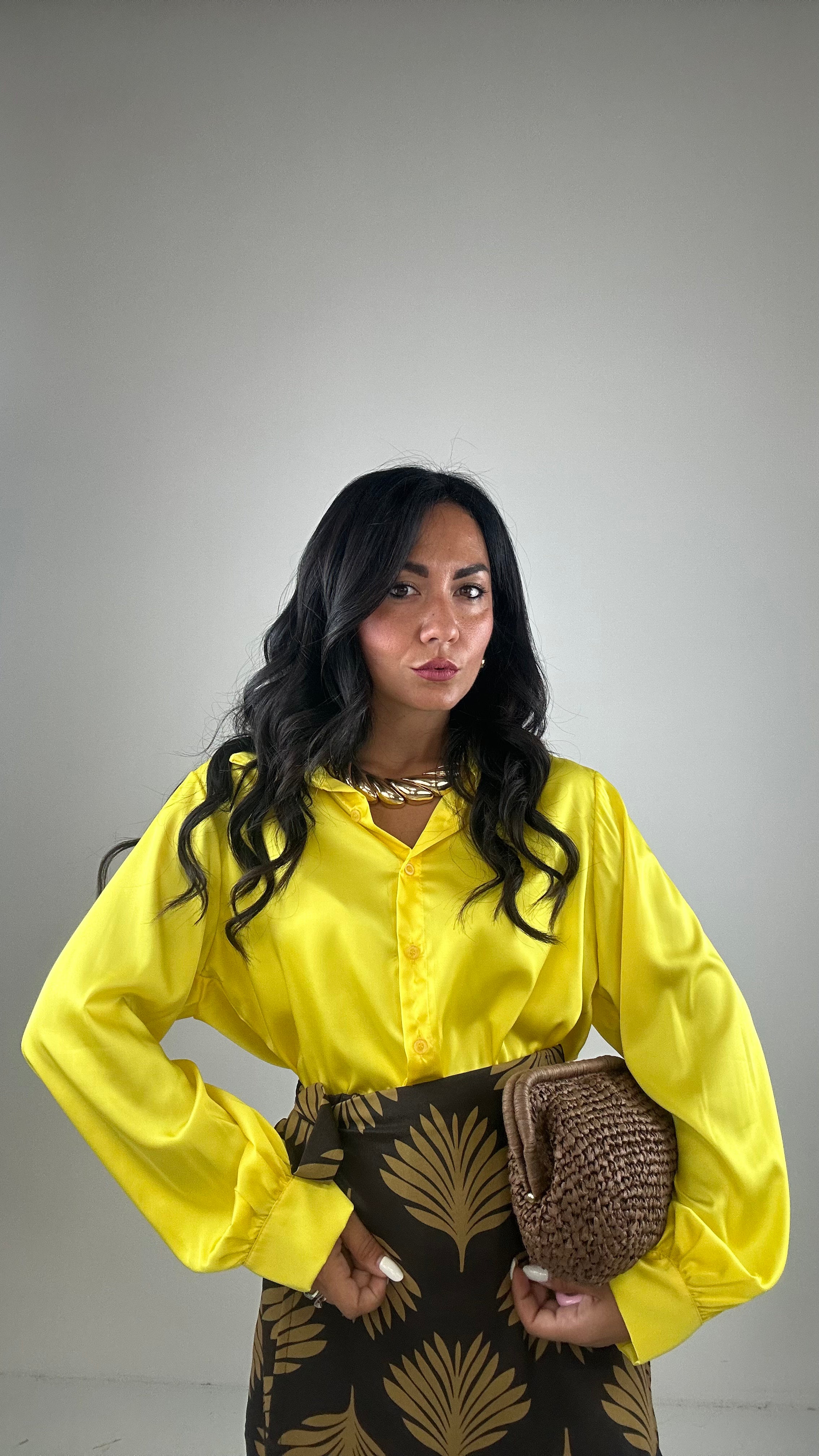 Camicia SATINATA - GIALLO
