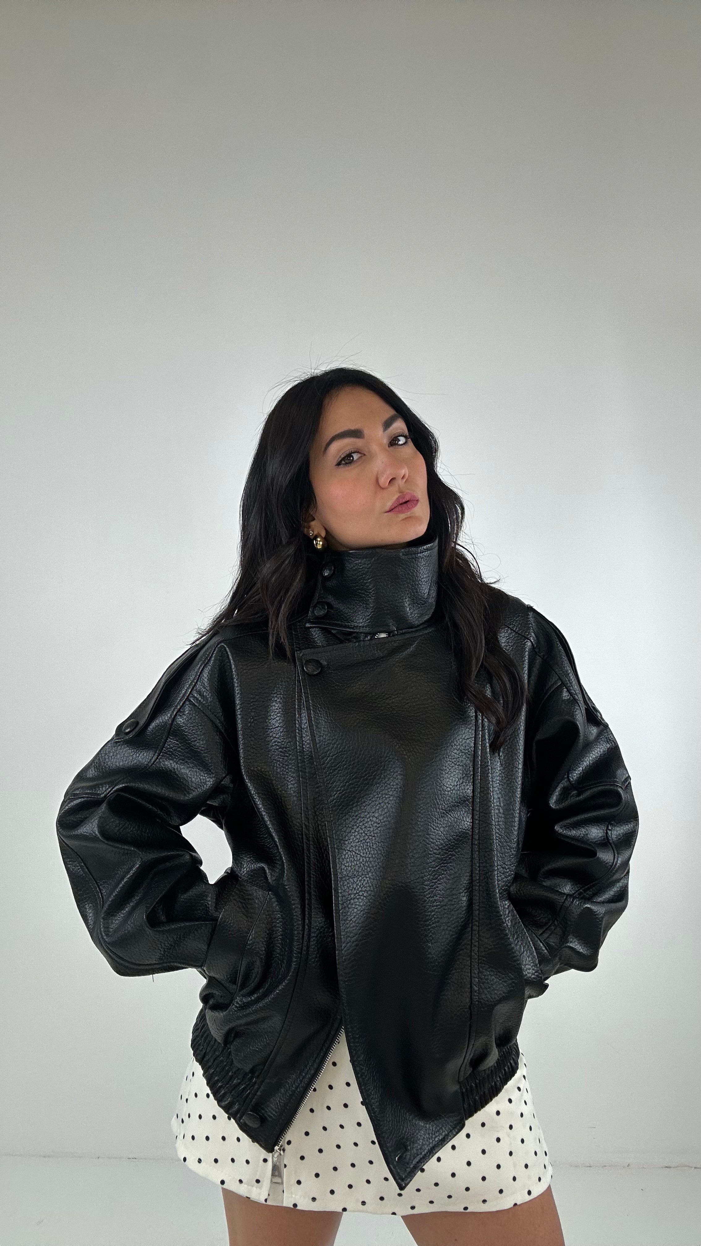 Giubbino ECOPELLE ZAR. - NERO