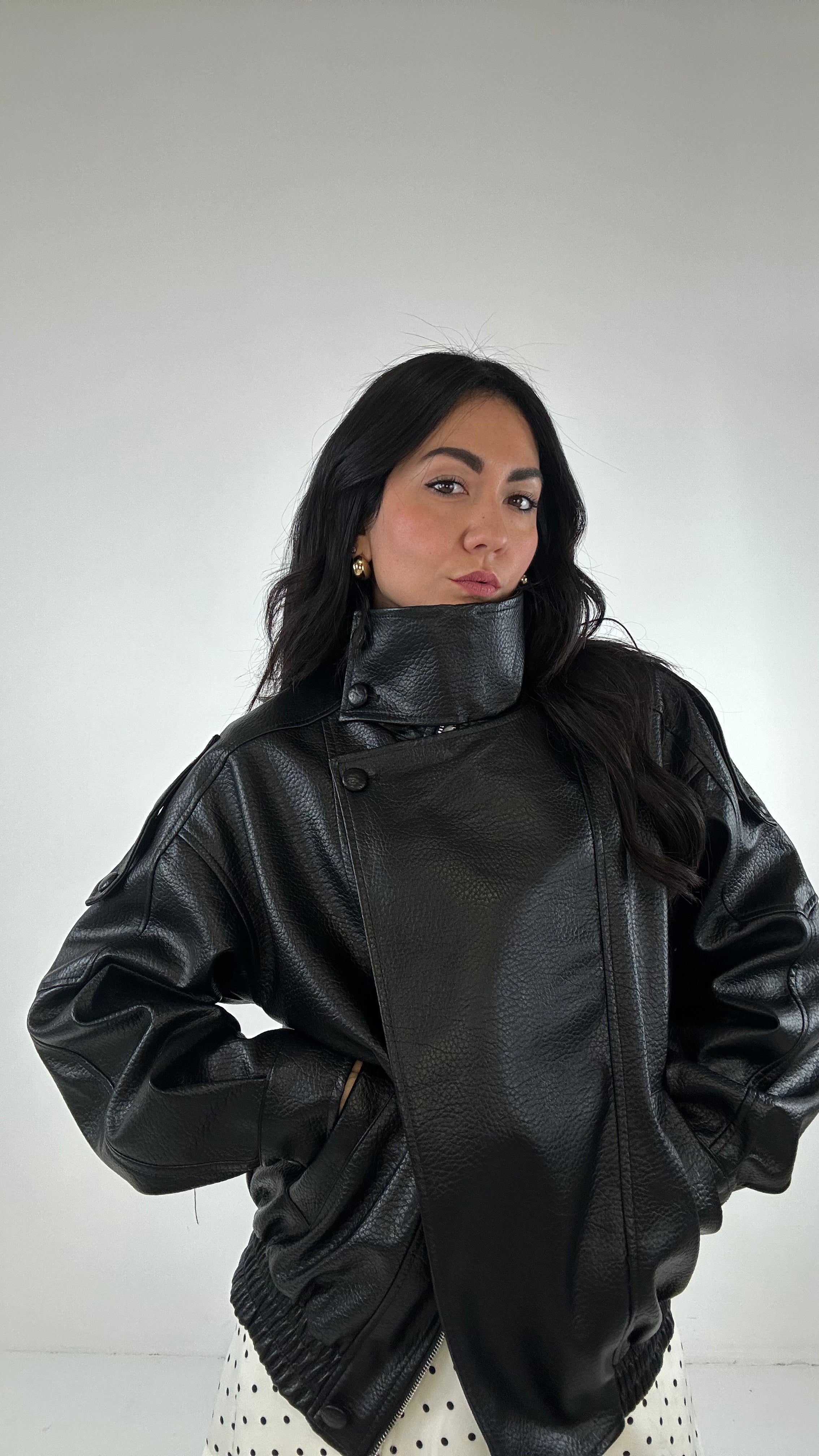 Giubbino ECOPELLE ZAR. - NERO