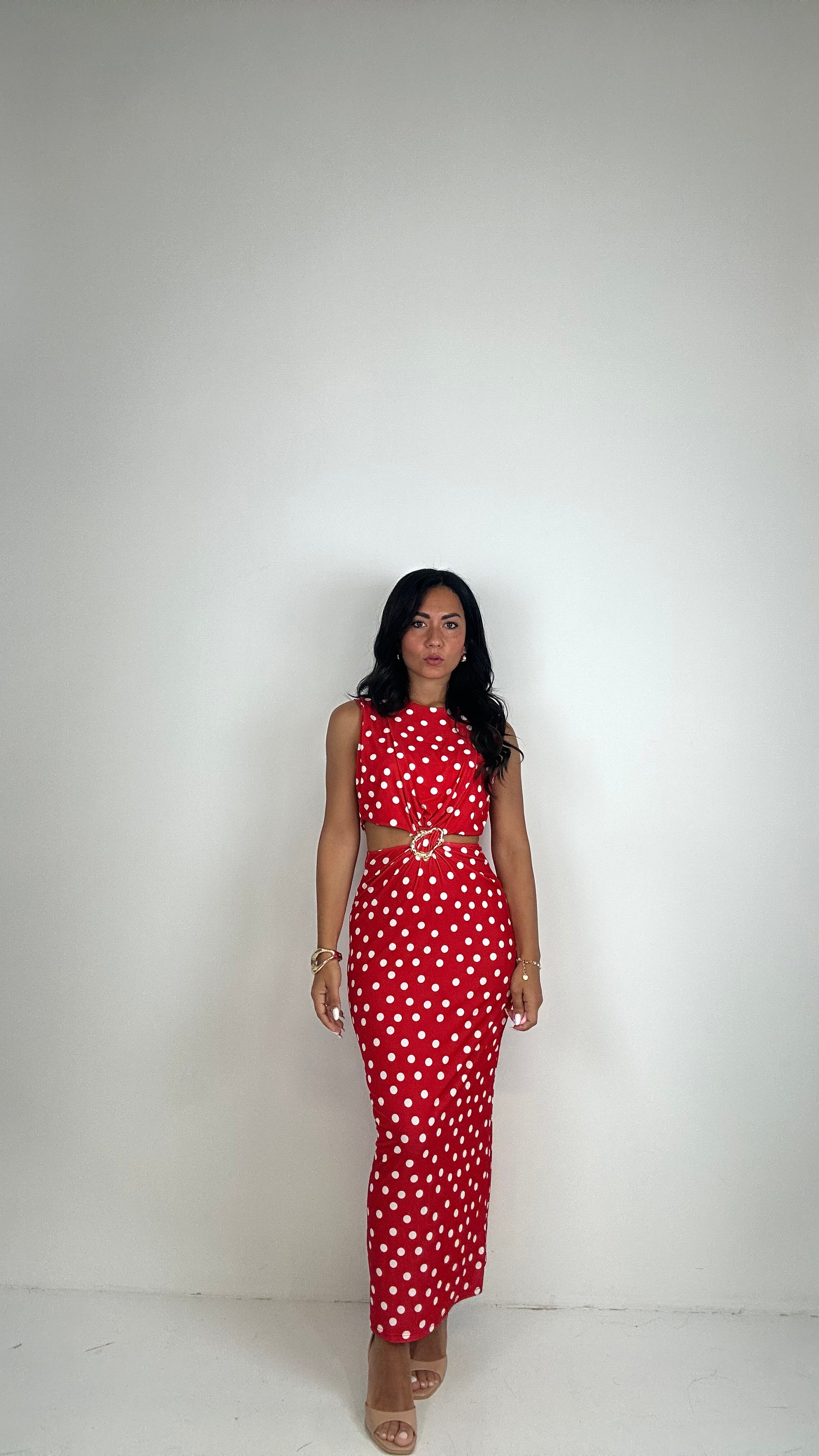 Vestito POIS E MEDAGLIONE - ROSSO