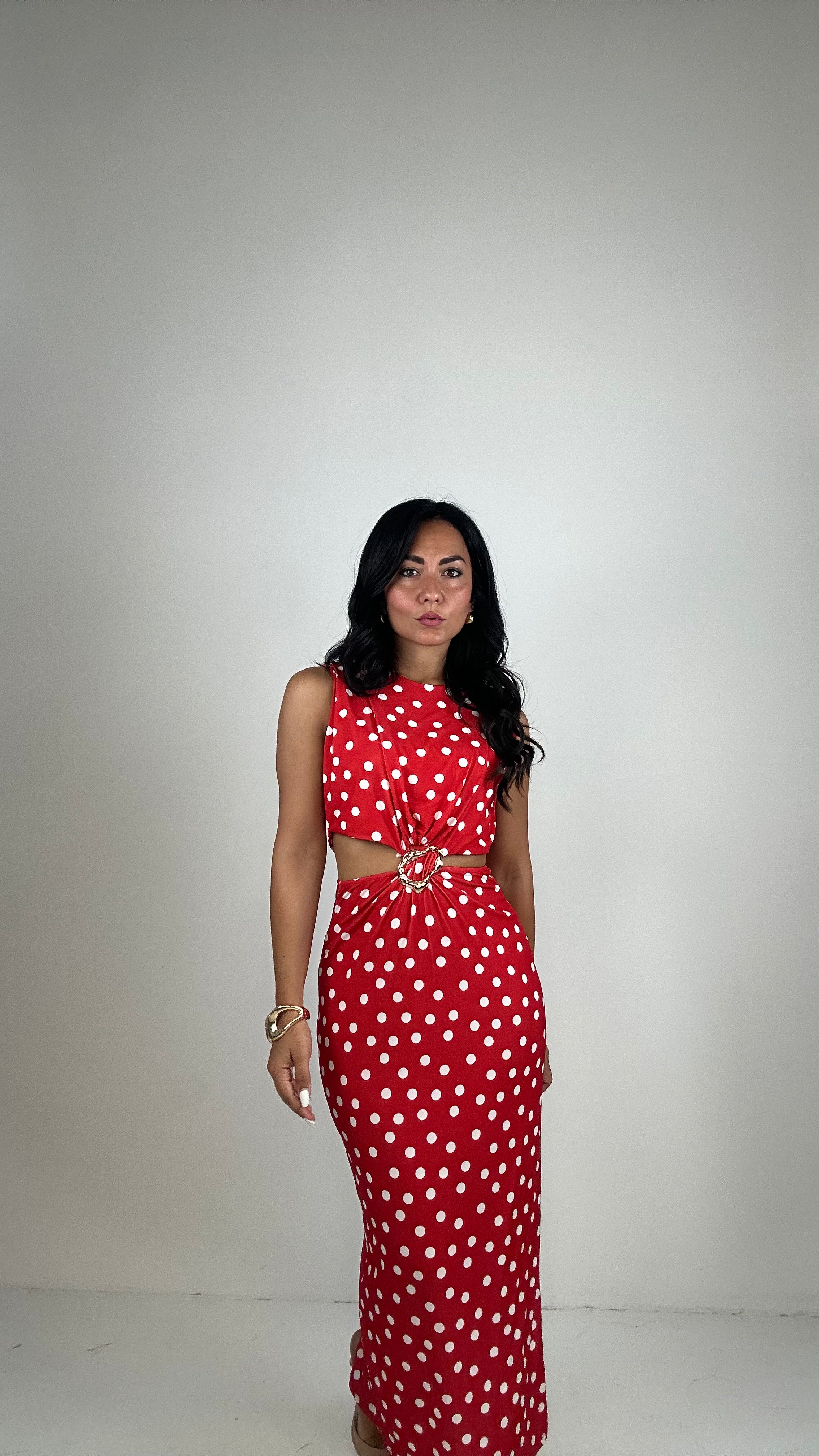 Vestito POIS E MEDAGLIONE - ROSSO