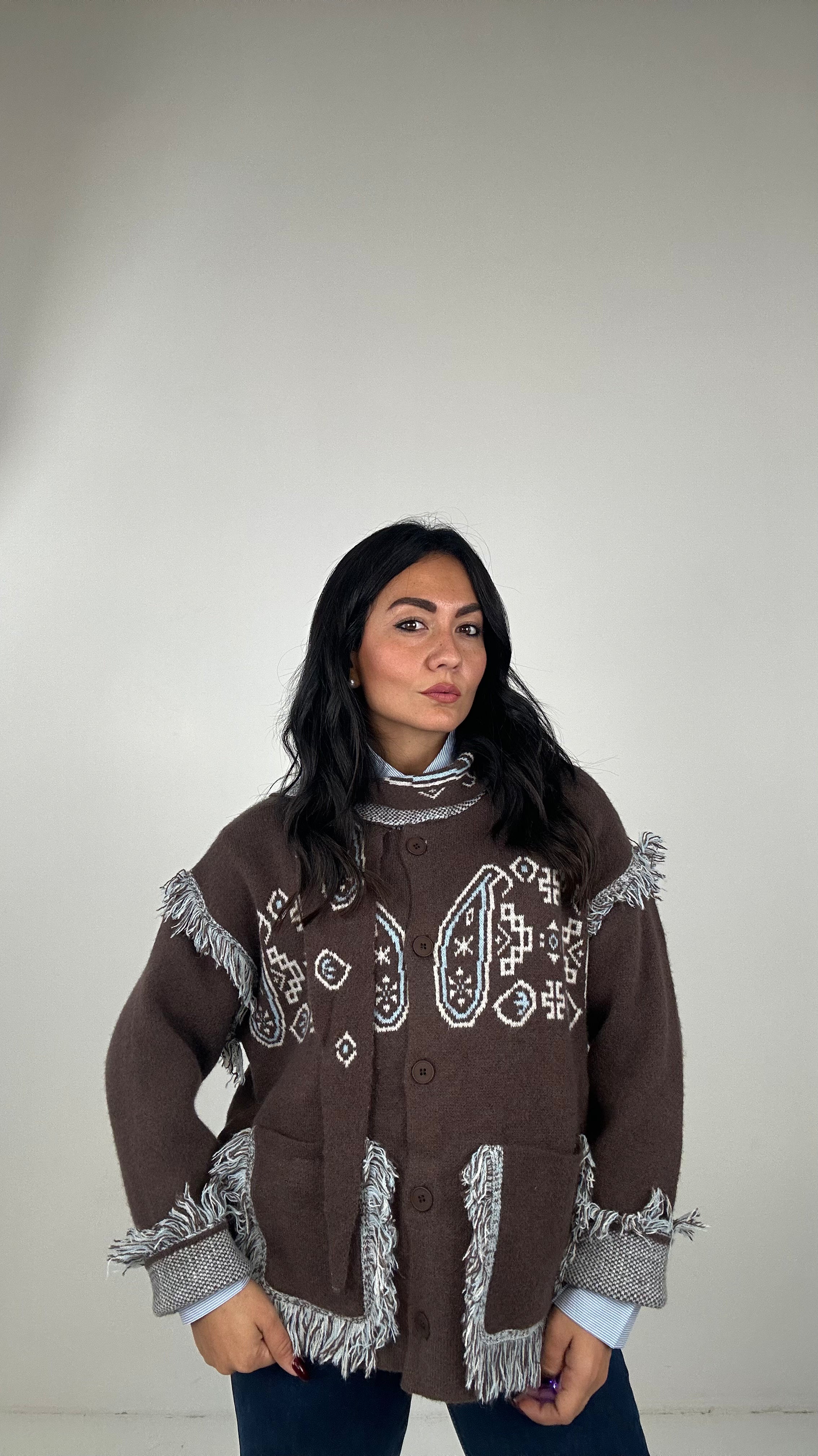 Cardigan WEST - MARRONE