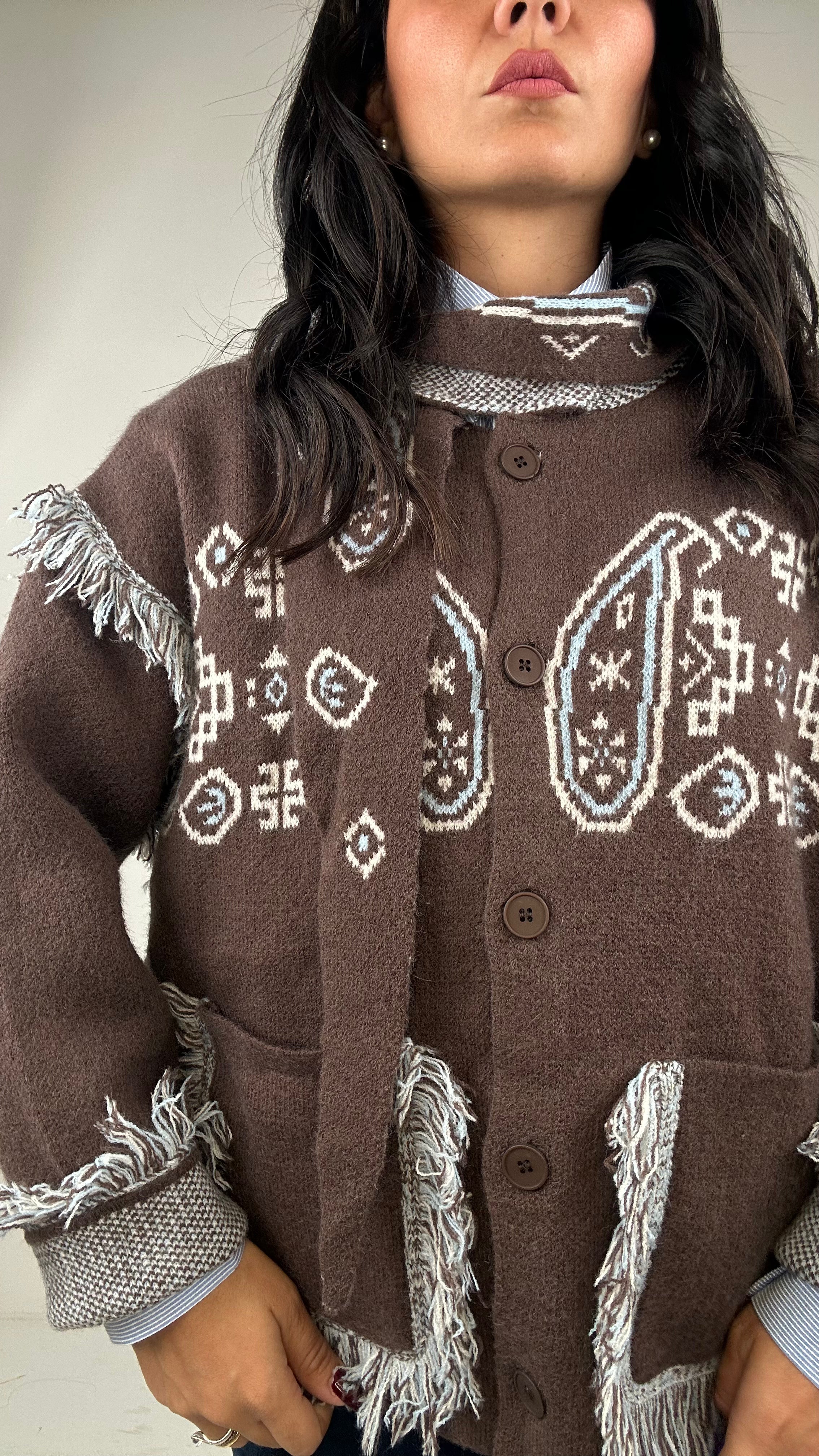 Cardigan WEST - MARRONE