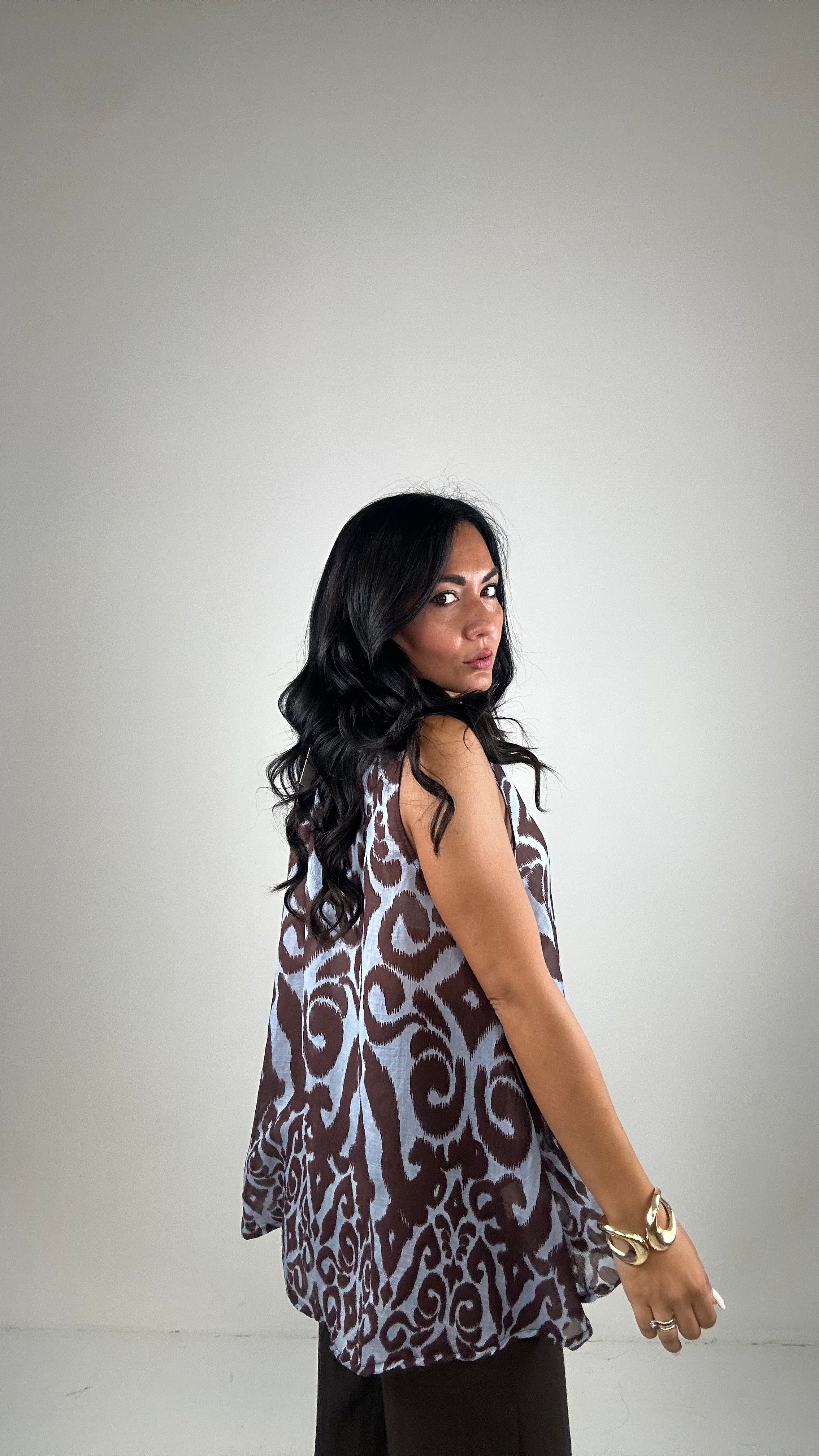 Camicia VELATA FANTASY - MARRONE