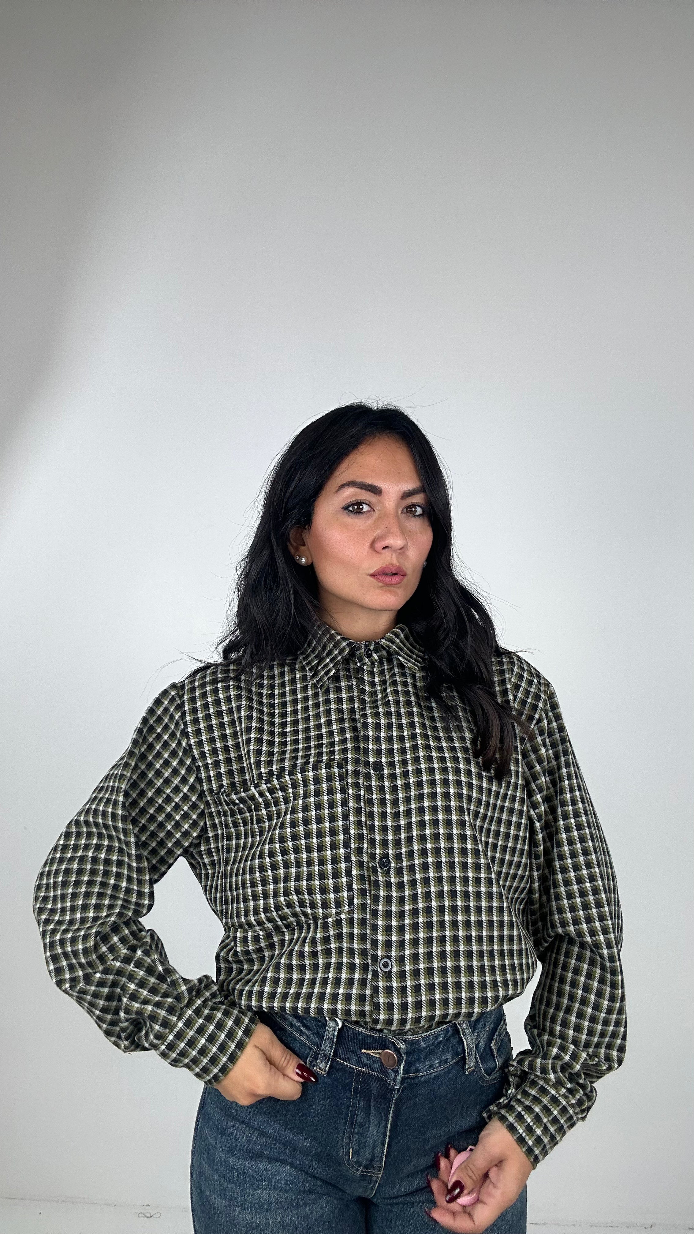 camicia QUADRETTI - NERO