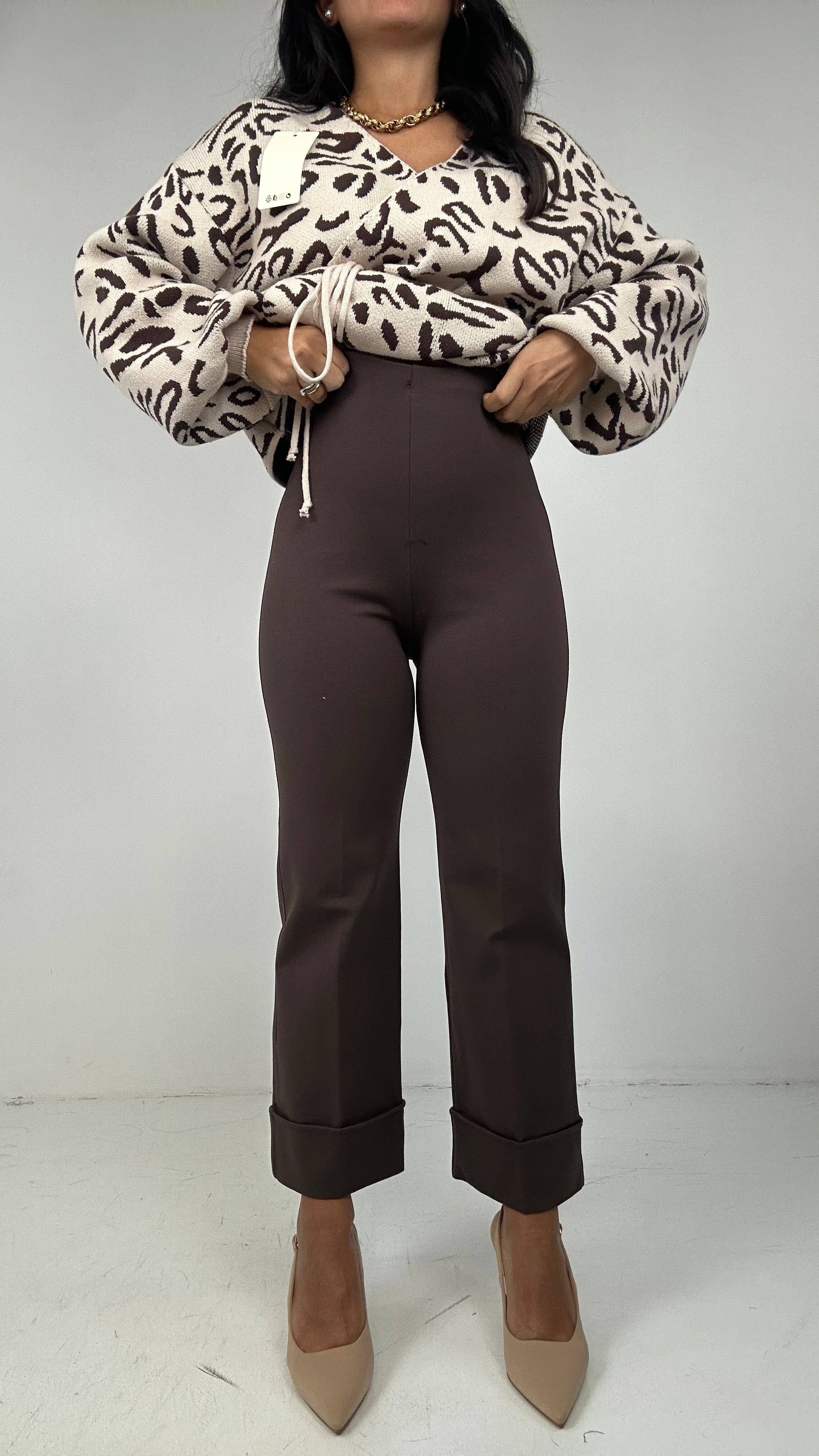 Pantalone MILANO PIEGA - MARRONE
