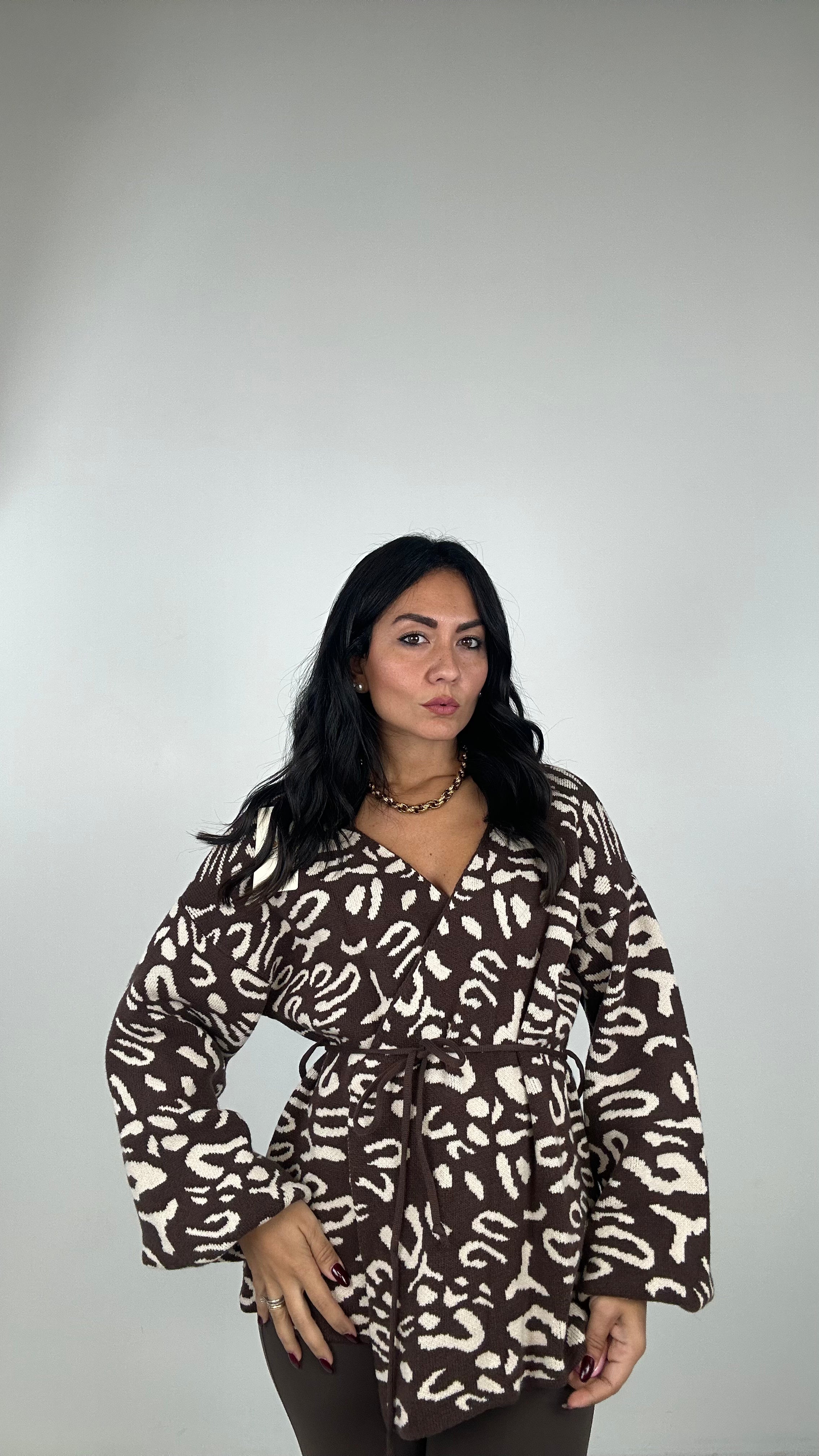 Pull MACCHIETTA INCROCIO - MARRONE