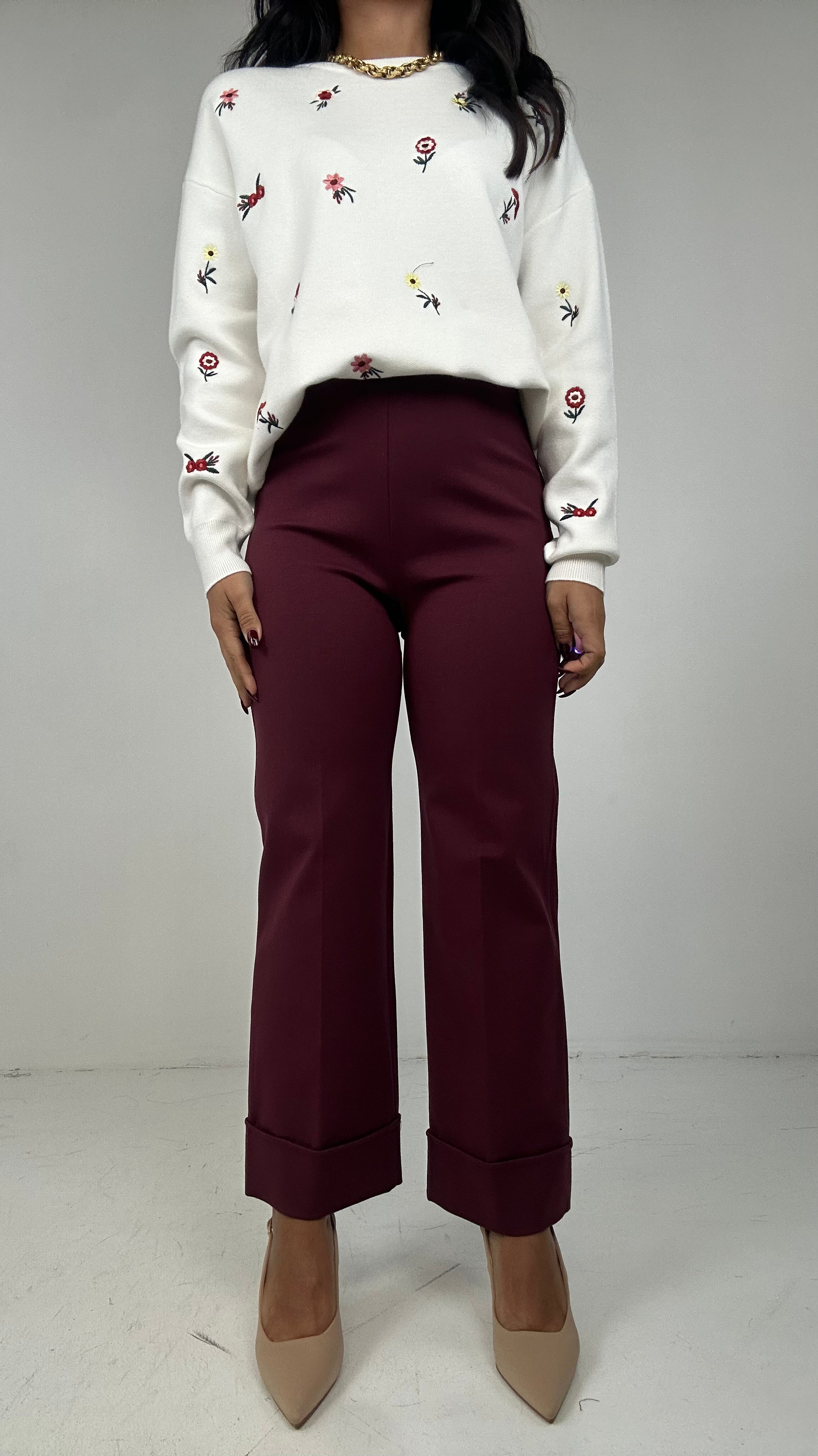 Pantalone MILANO PIEGA - BORDEAUX