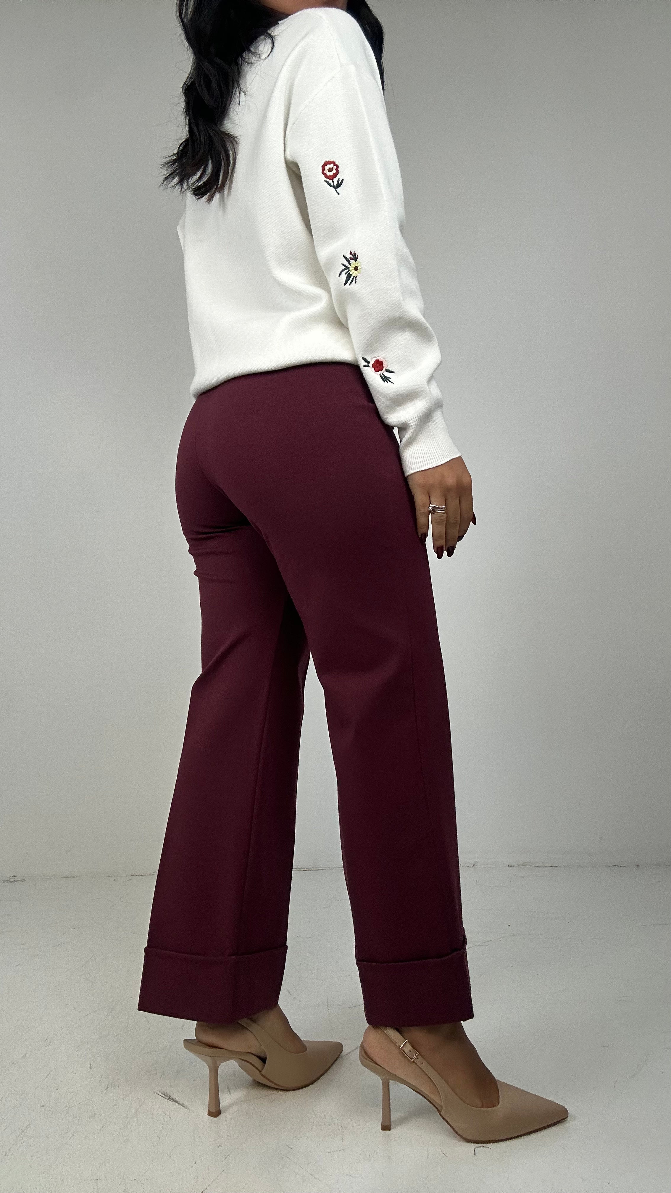 Pantalone MILANO PIEGA - BORDEAUX