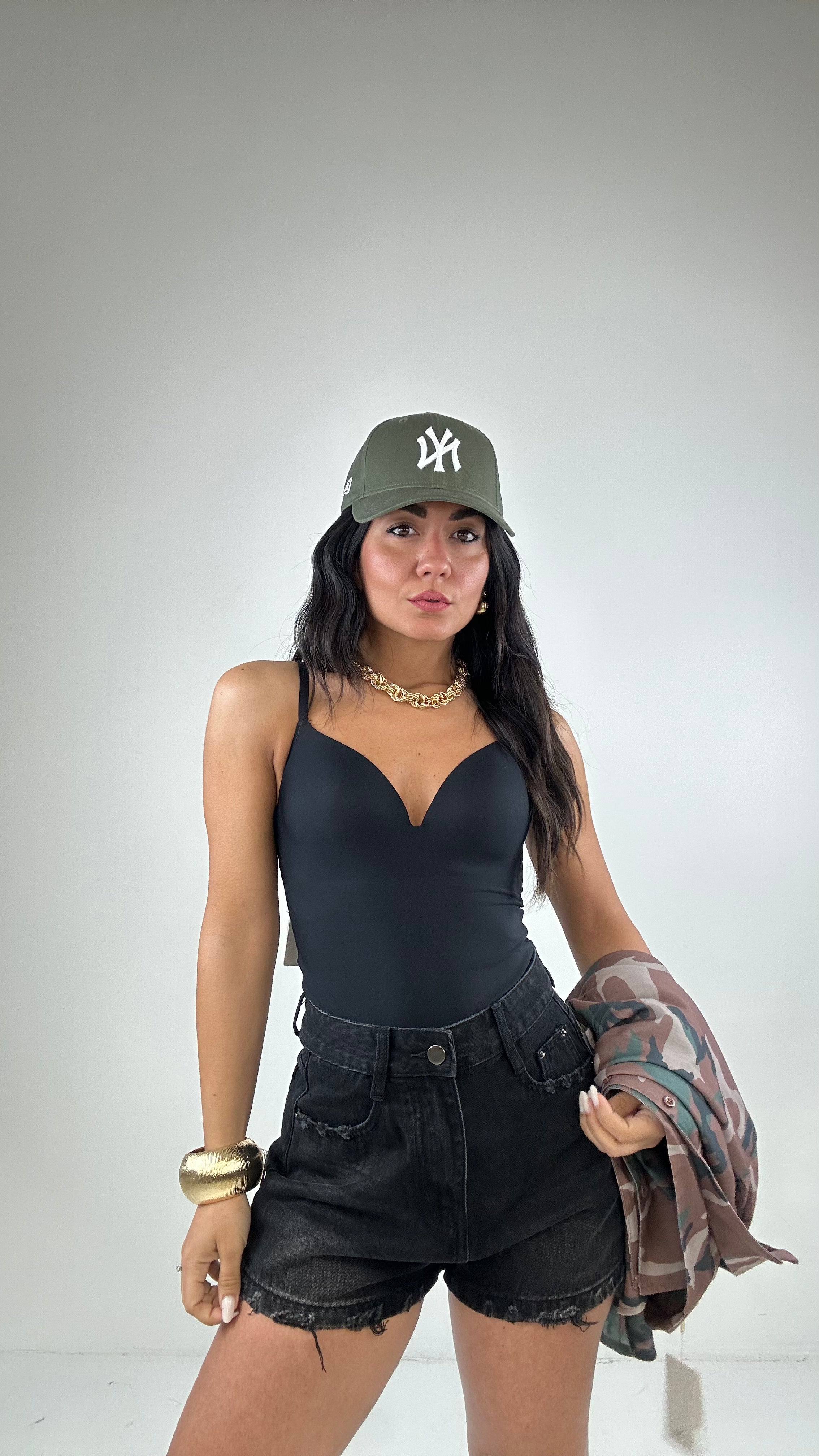 Shorts CON CINTURA SFRANG - NERO