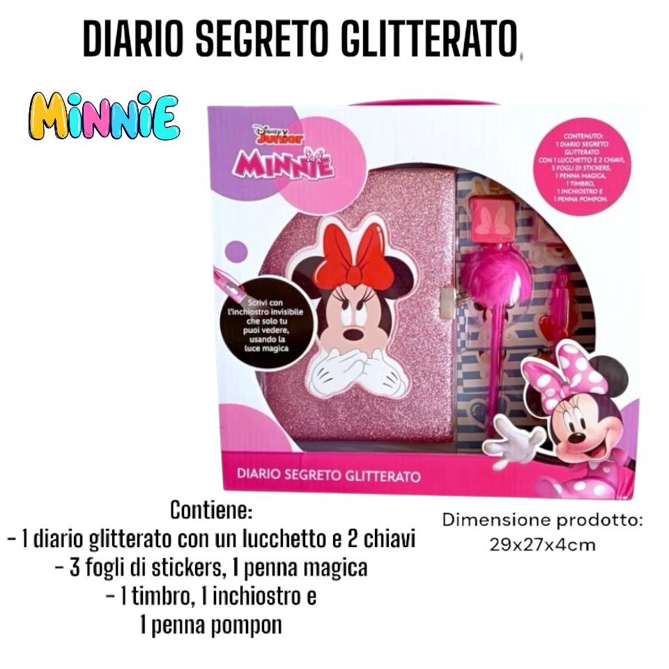 Diario SEGRETO GLITTERATO MINNIE - FUCSIA