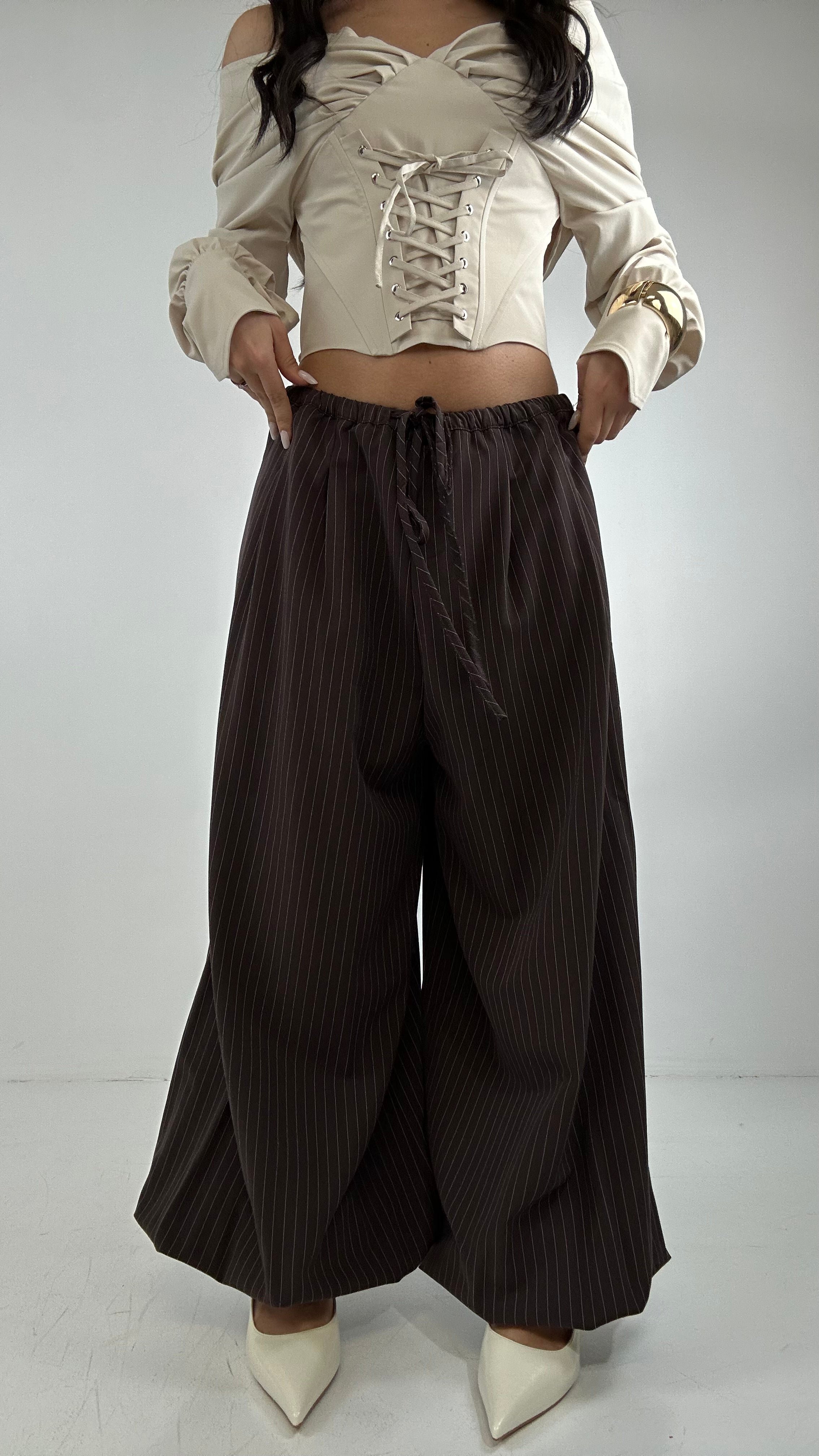 Pantalone GESSATO ALADIN - MARRONE