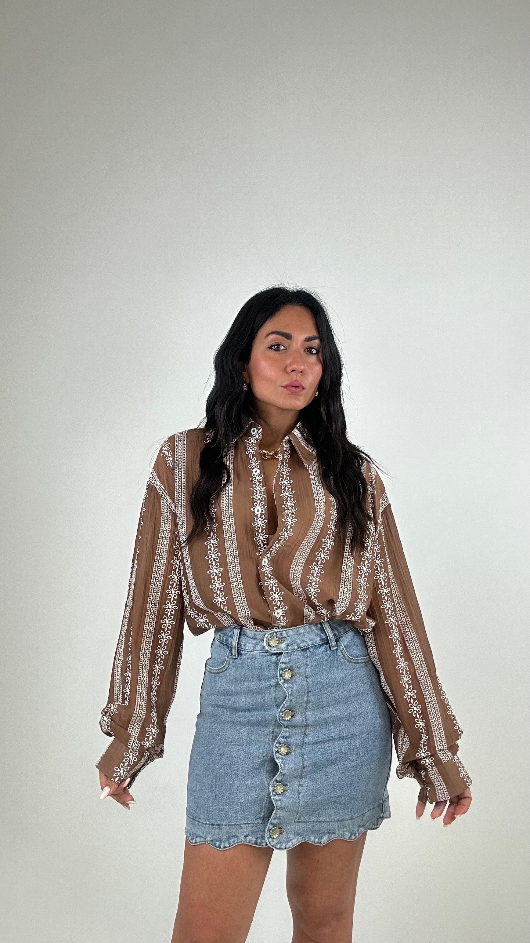 Gonna BOTTONE FIORE - JEANS