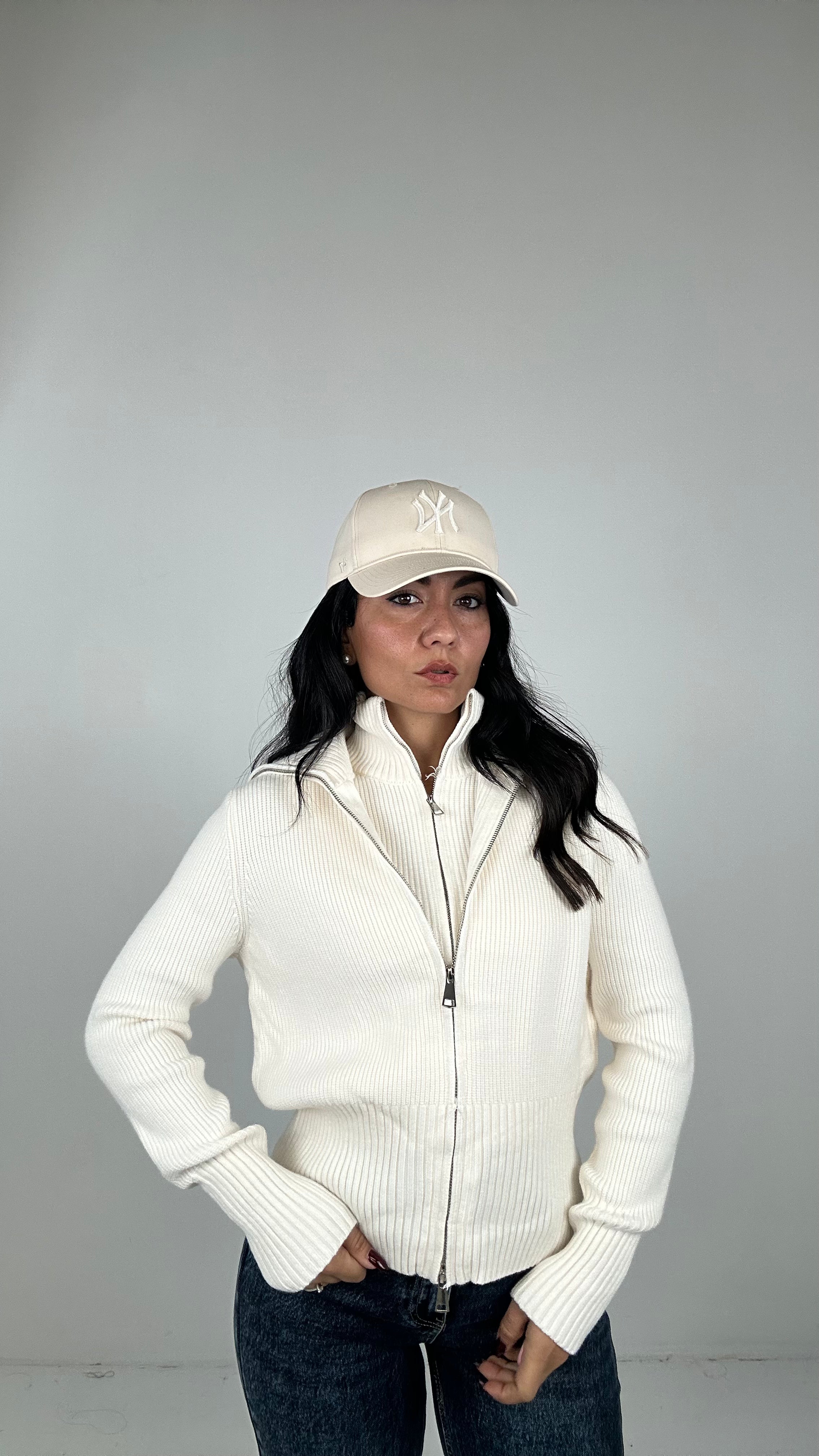 Pull 2 pezzi CON CERNIERA - PANNA