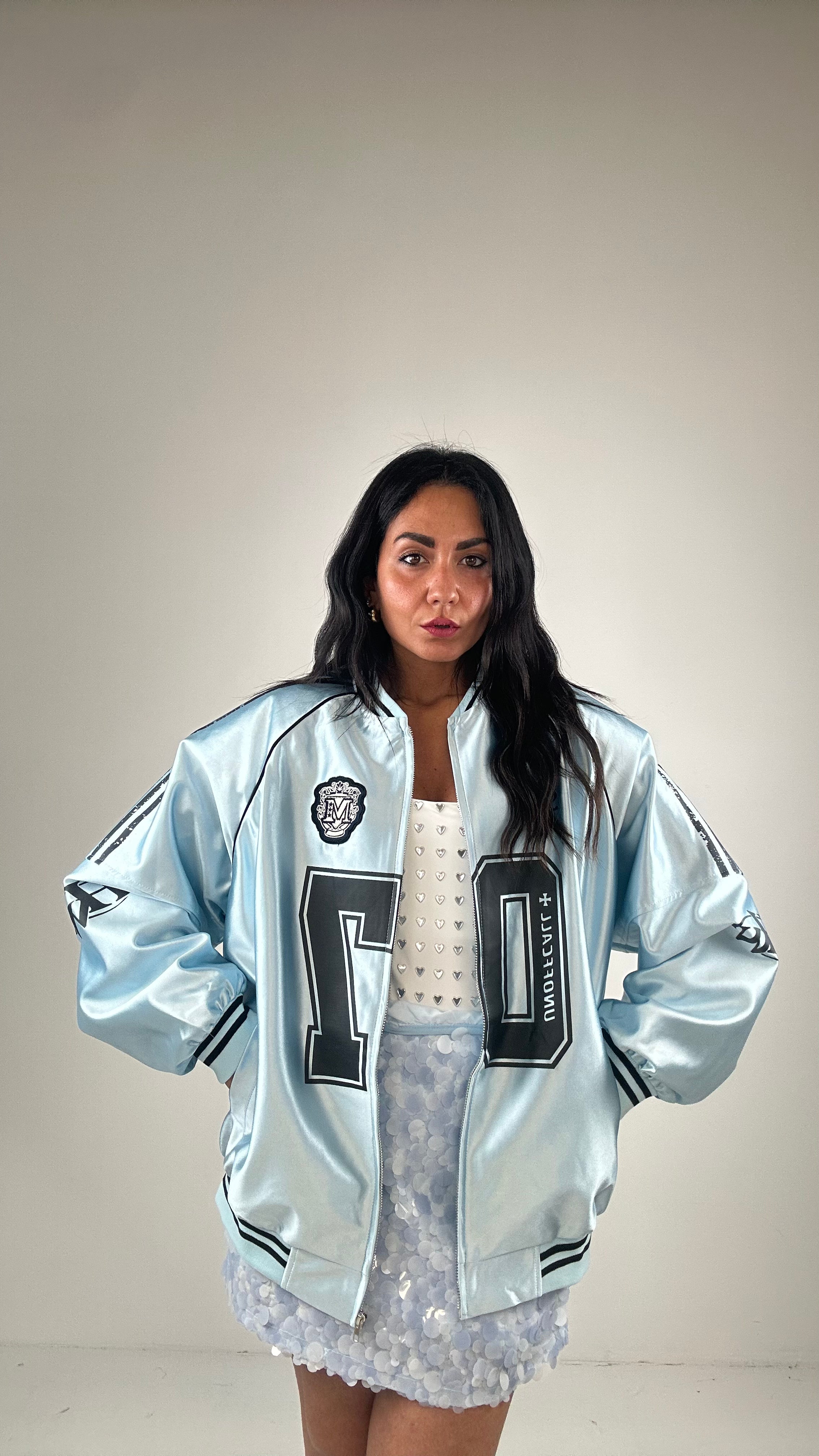 Bomber SATIN 07 - CELESTE