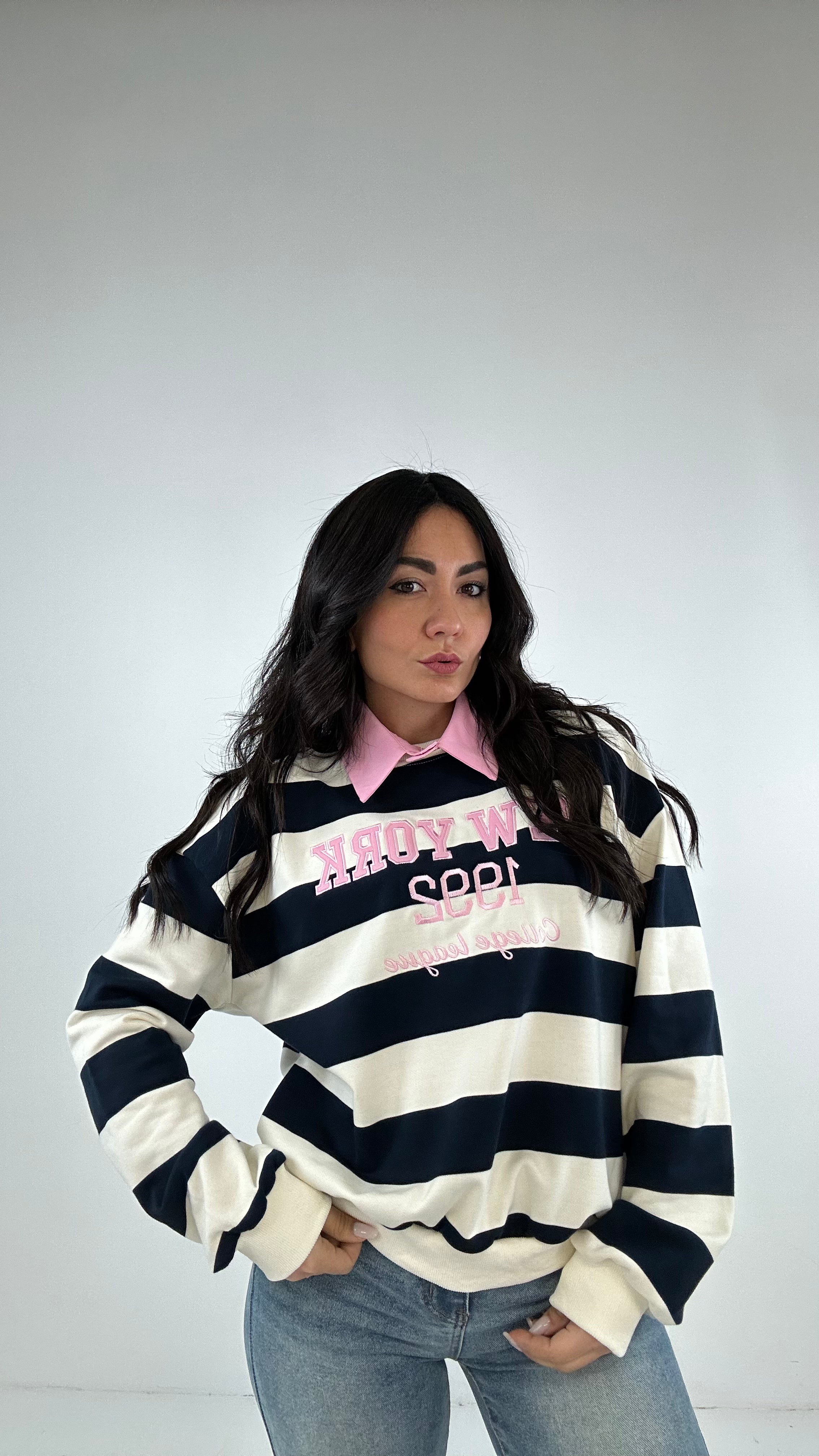 Felpa COLLETTO NEWYORK - ROSA