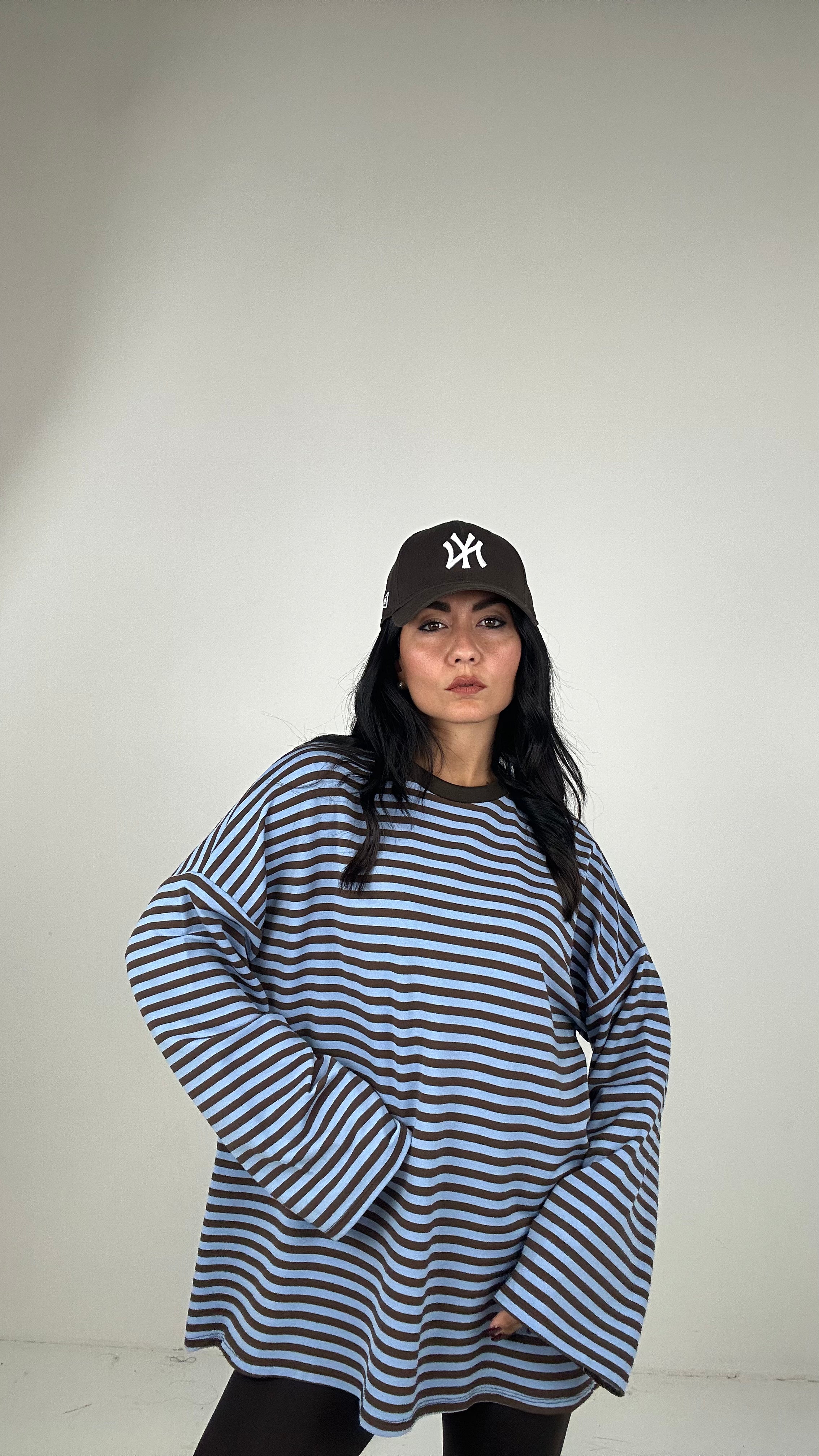 Maglia RIGHE OVER - MARRONE