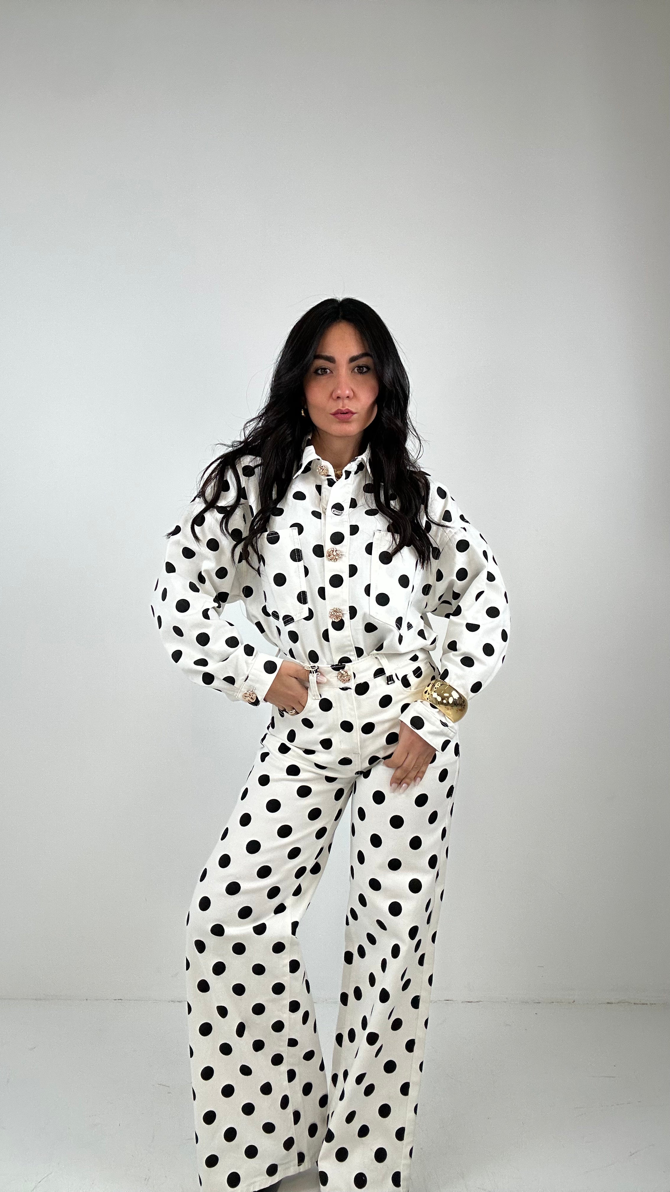 Coordinato JEANS POIS - BIANCO