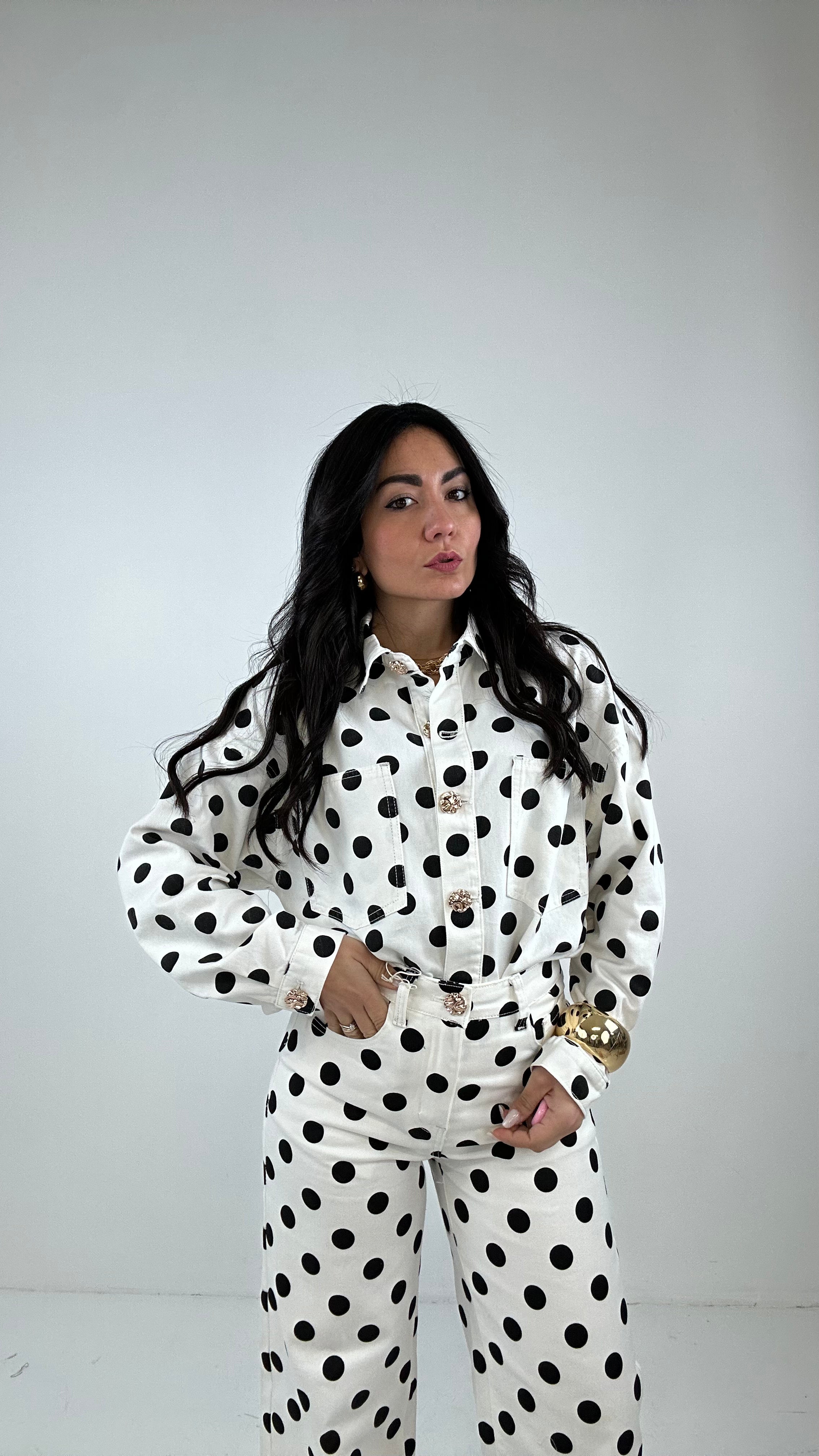 Coordinato JEANS POIS - BIANCO