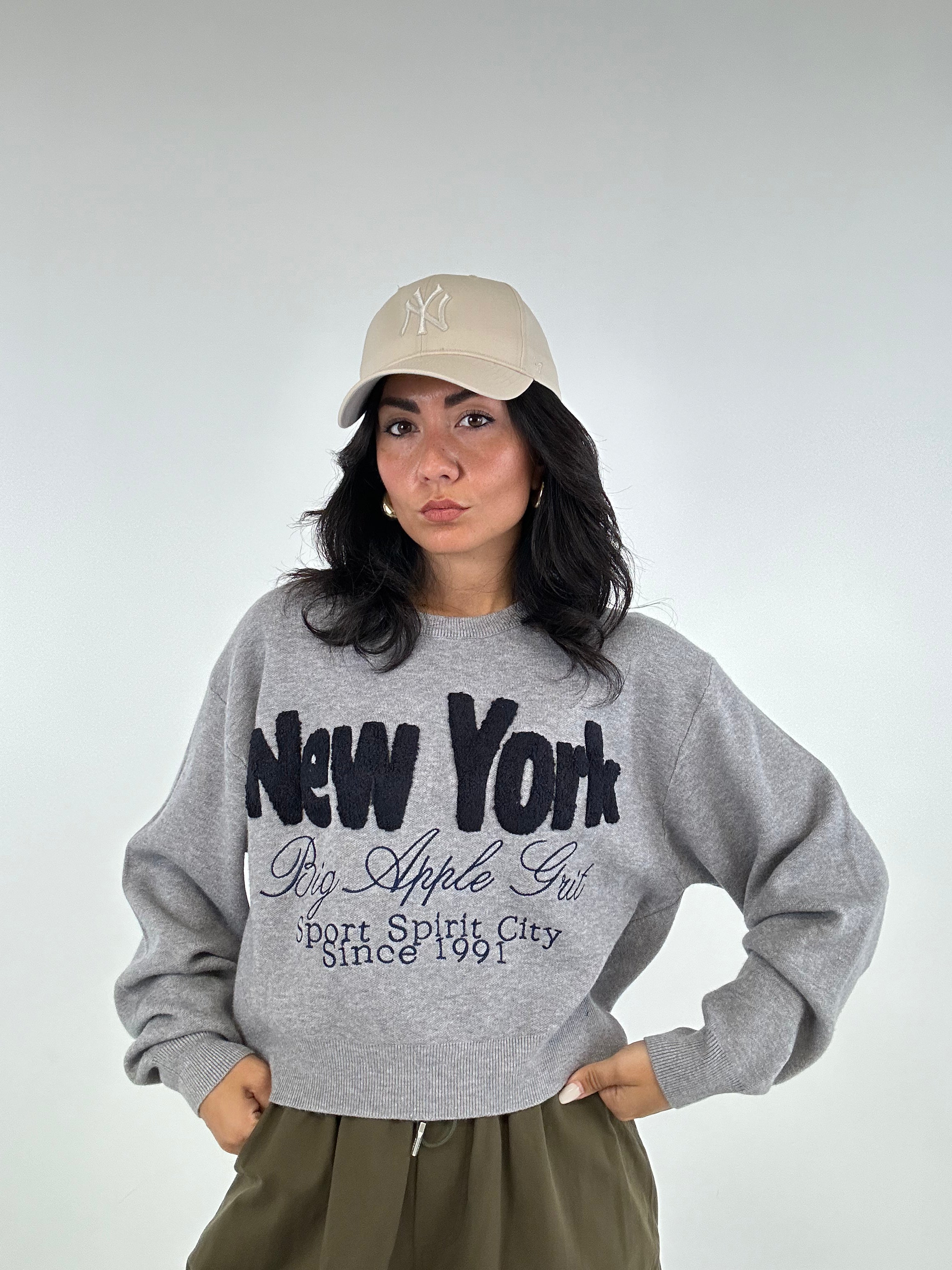 Pull NEW YORK BIG - GRIGIO
