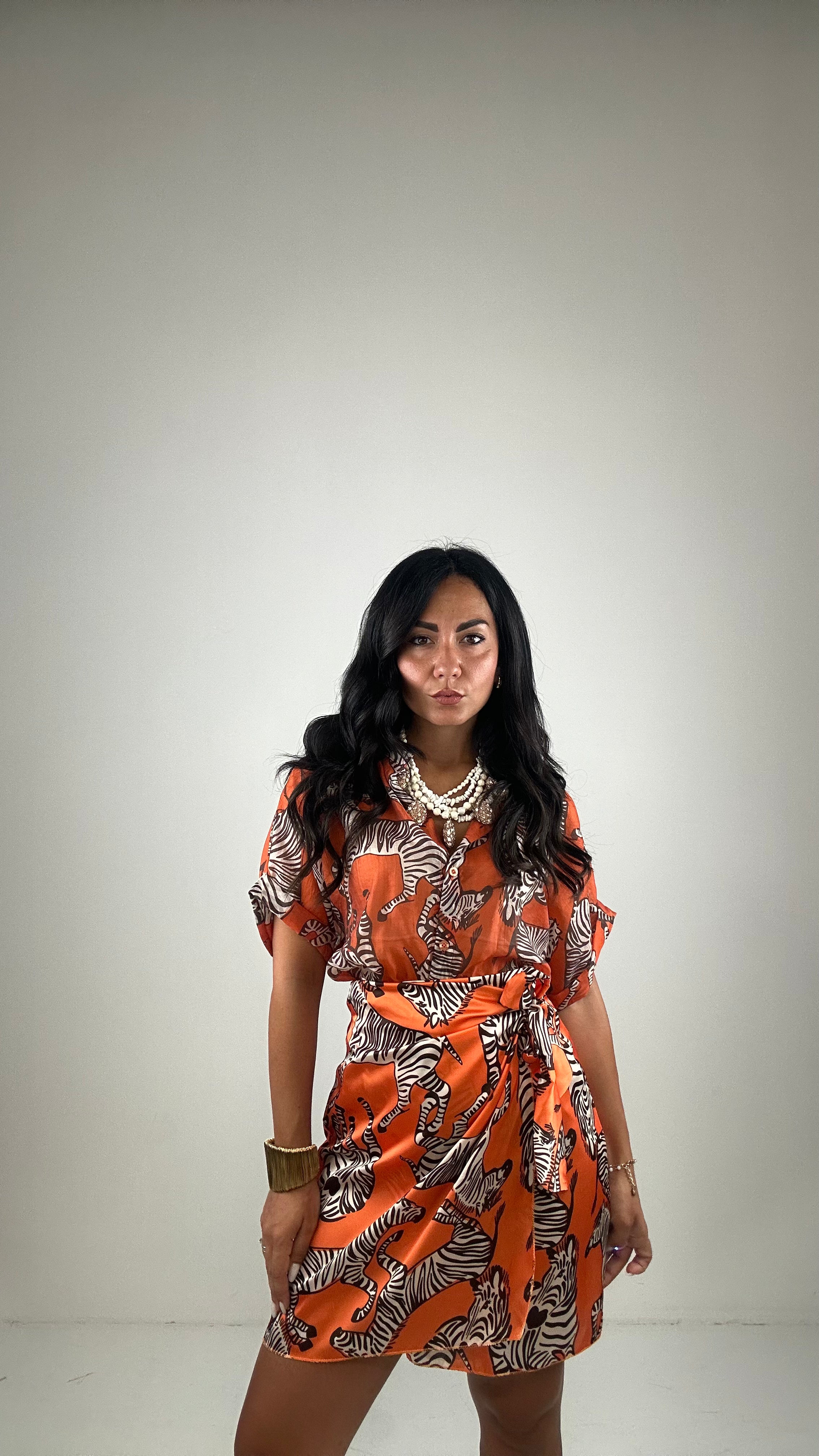 Gonna SATIN ZEBRA - ARANCIO