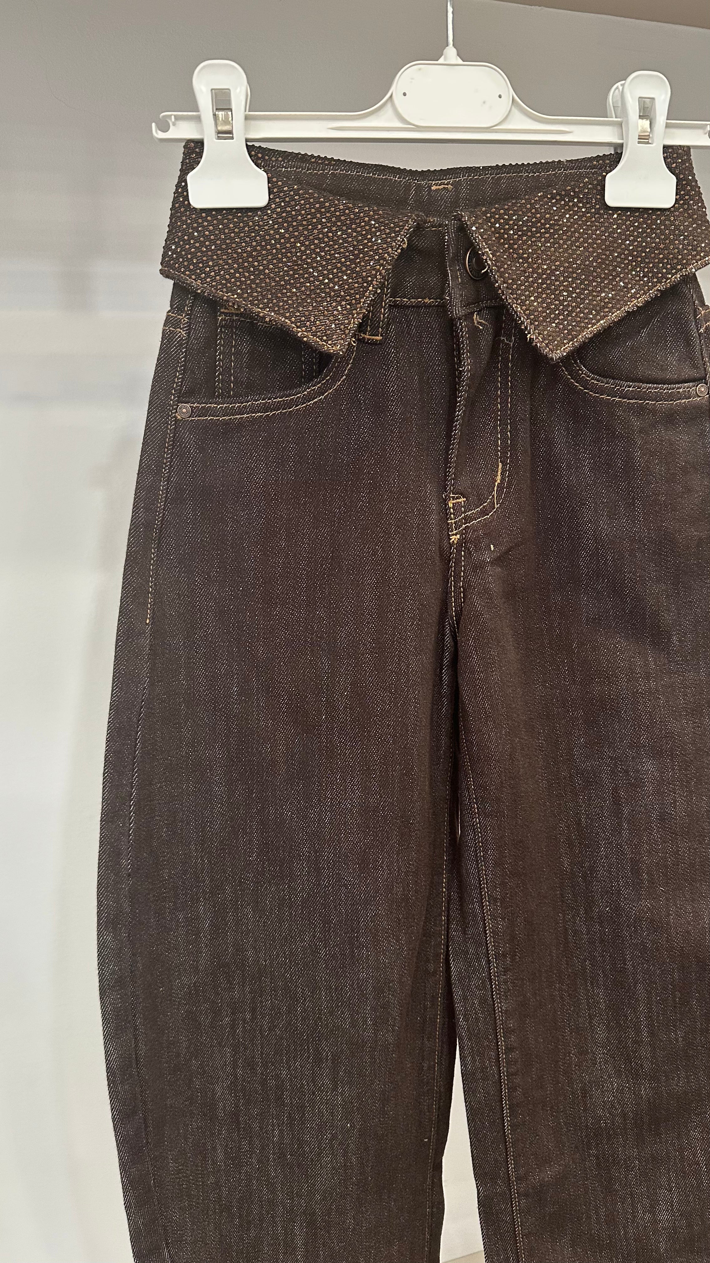 Jeans CINTO RISVOLTO BRILL 5-14A - MARRONE