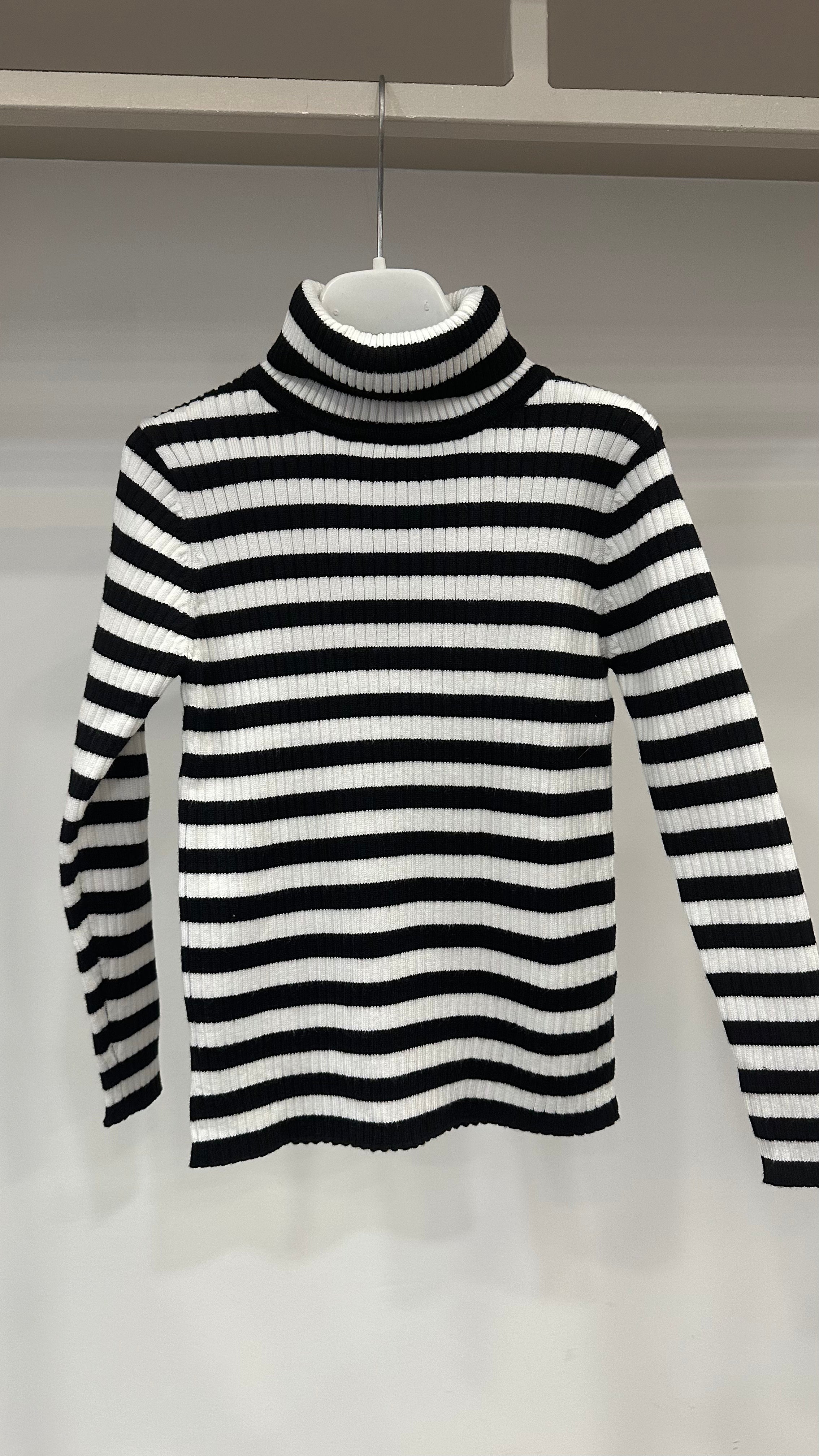 Pull COLLO RIGHE 4-12A - NERO