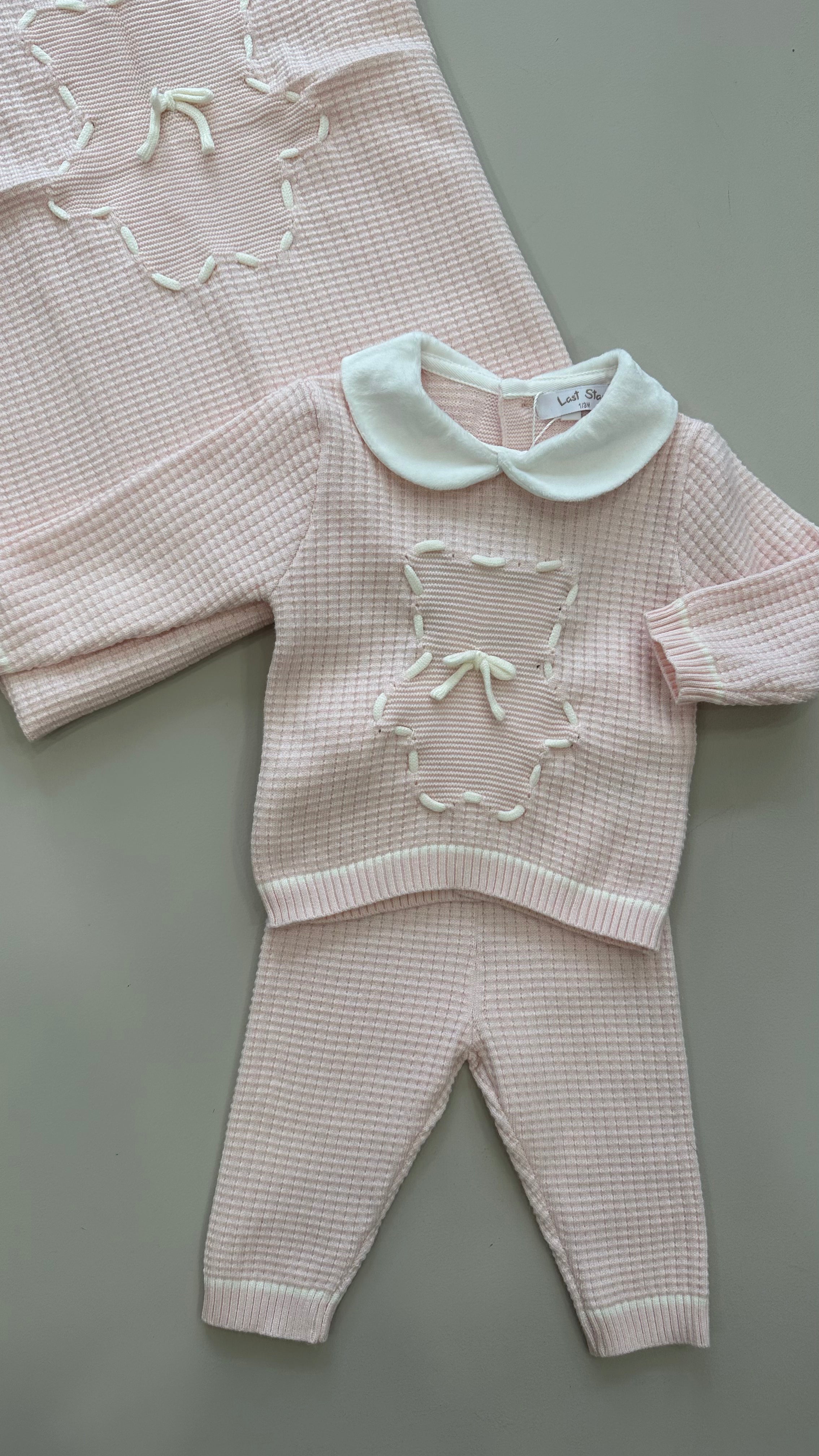 Set NASCITA ORSO TRAPUNTATO 1-3M - ROSA