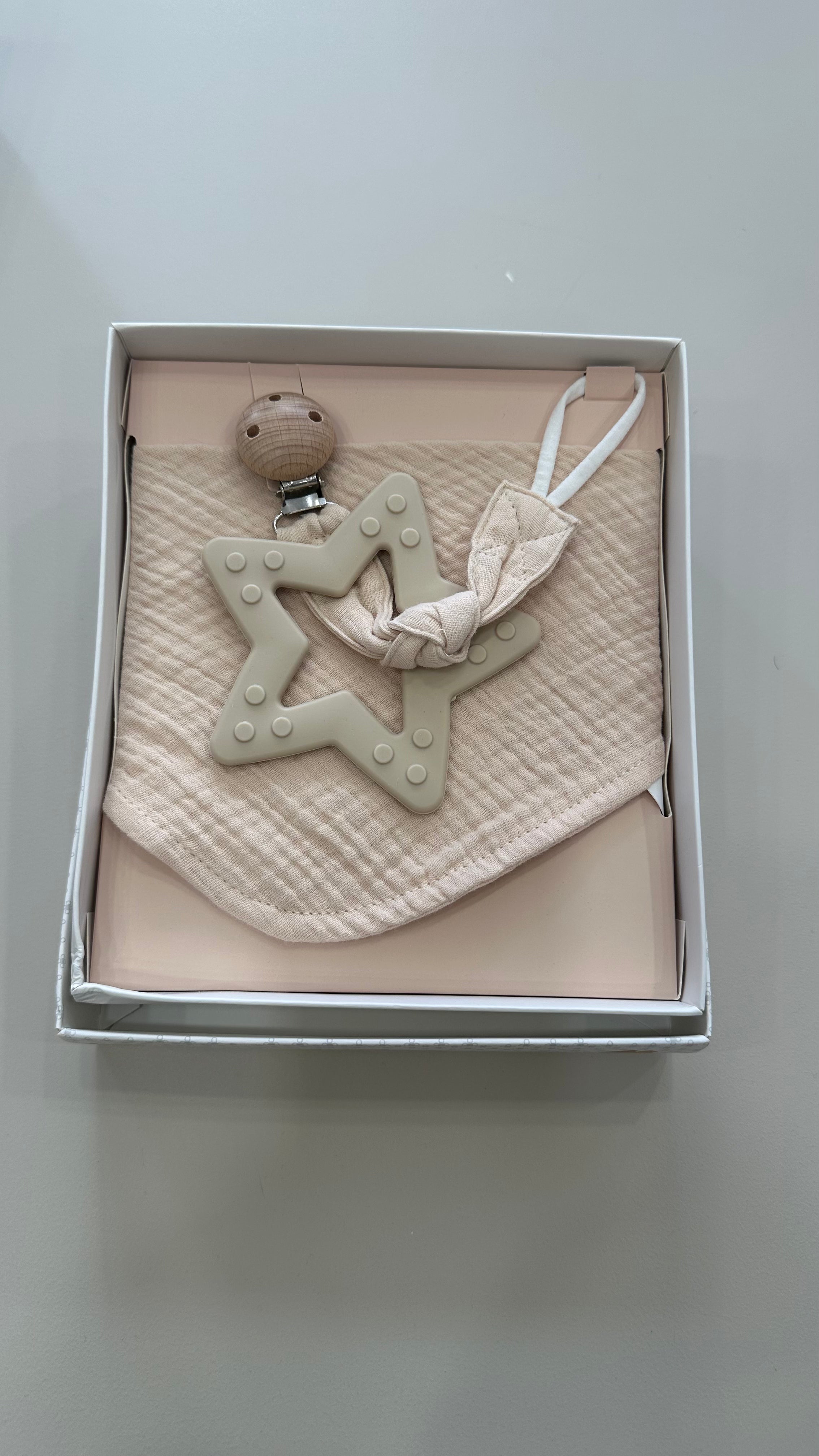 Set bavetta GIOCO DENTIZIONE + CATENELLA - BEIGE