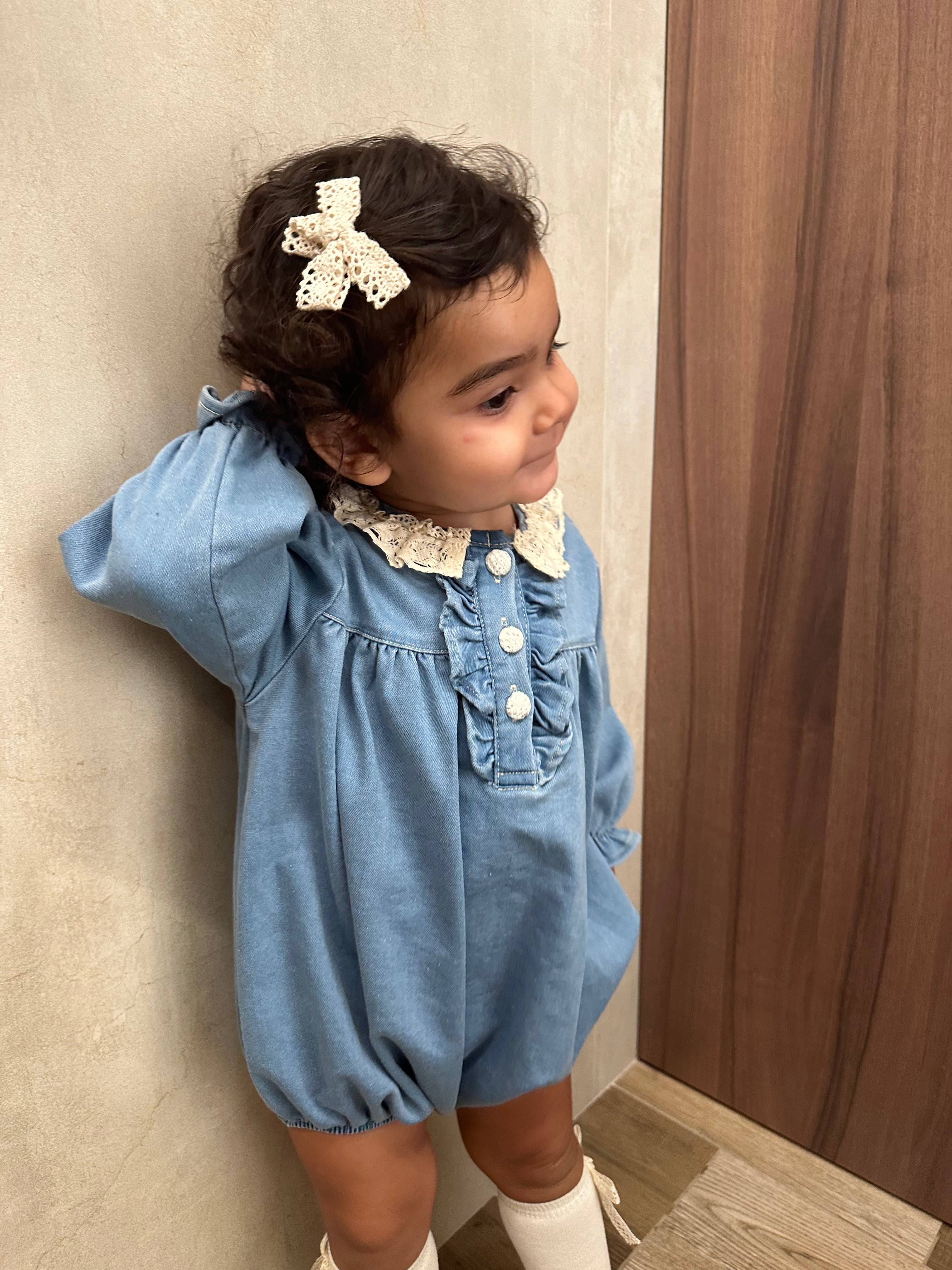 Pagliaccetto IN JEANS CON PARIGINE 9-24M - JEANS