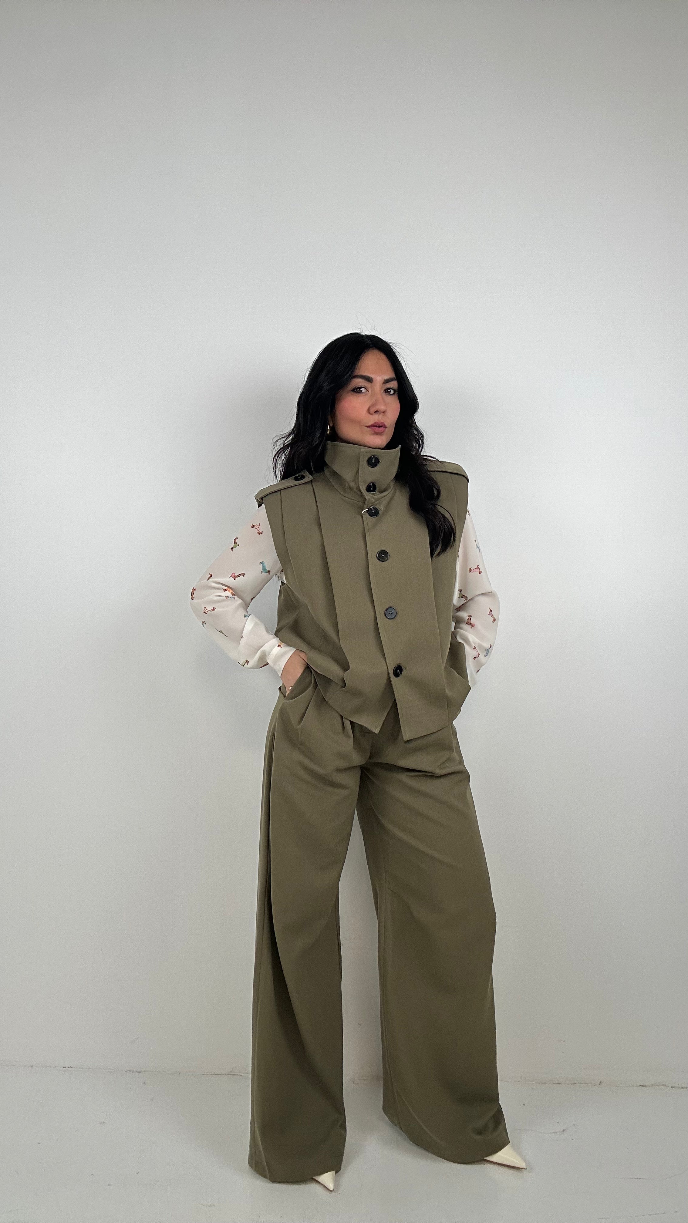 Completo CON GILET - VERDE MILITARE