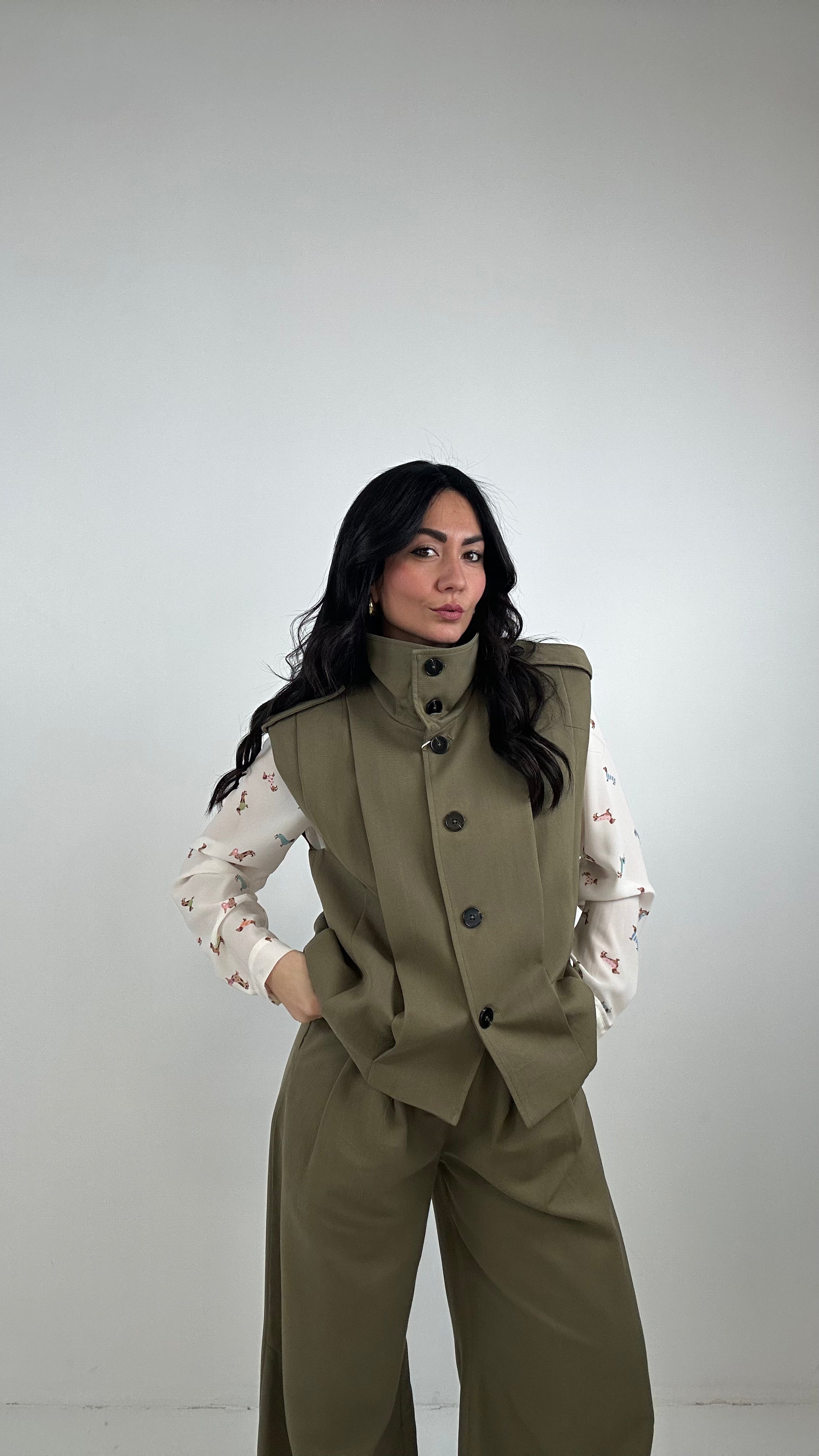 Completo CON GILET - VERDE MILITARE