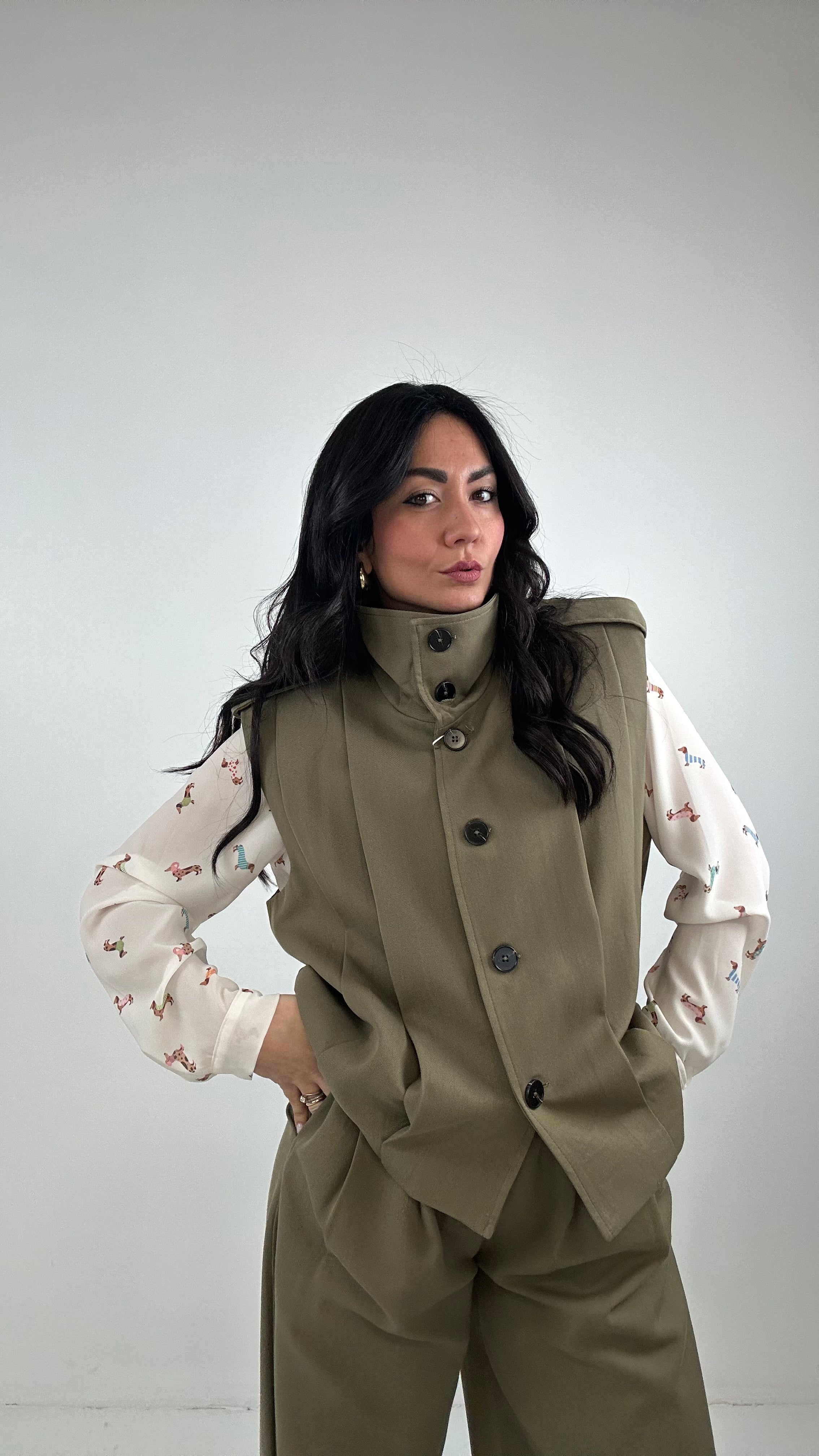 Completo CON GILET - VERDE MILITARE