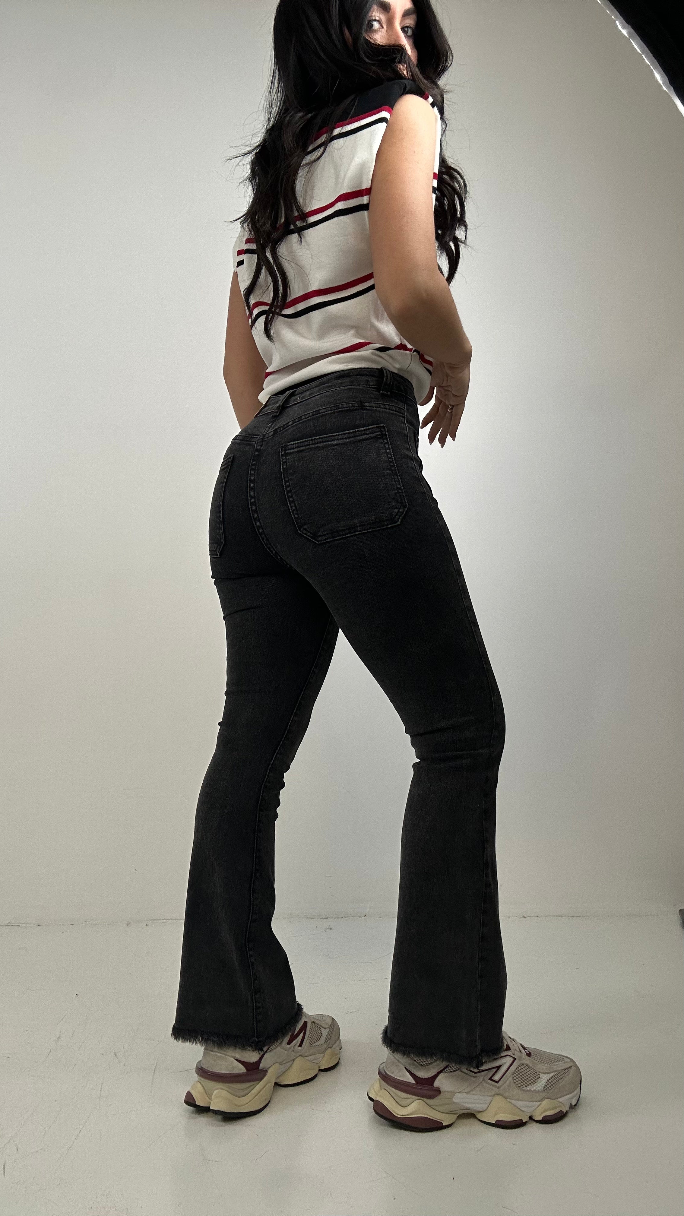 Jeans FLARED TASCHINO - NERO