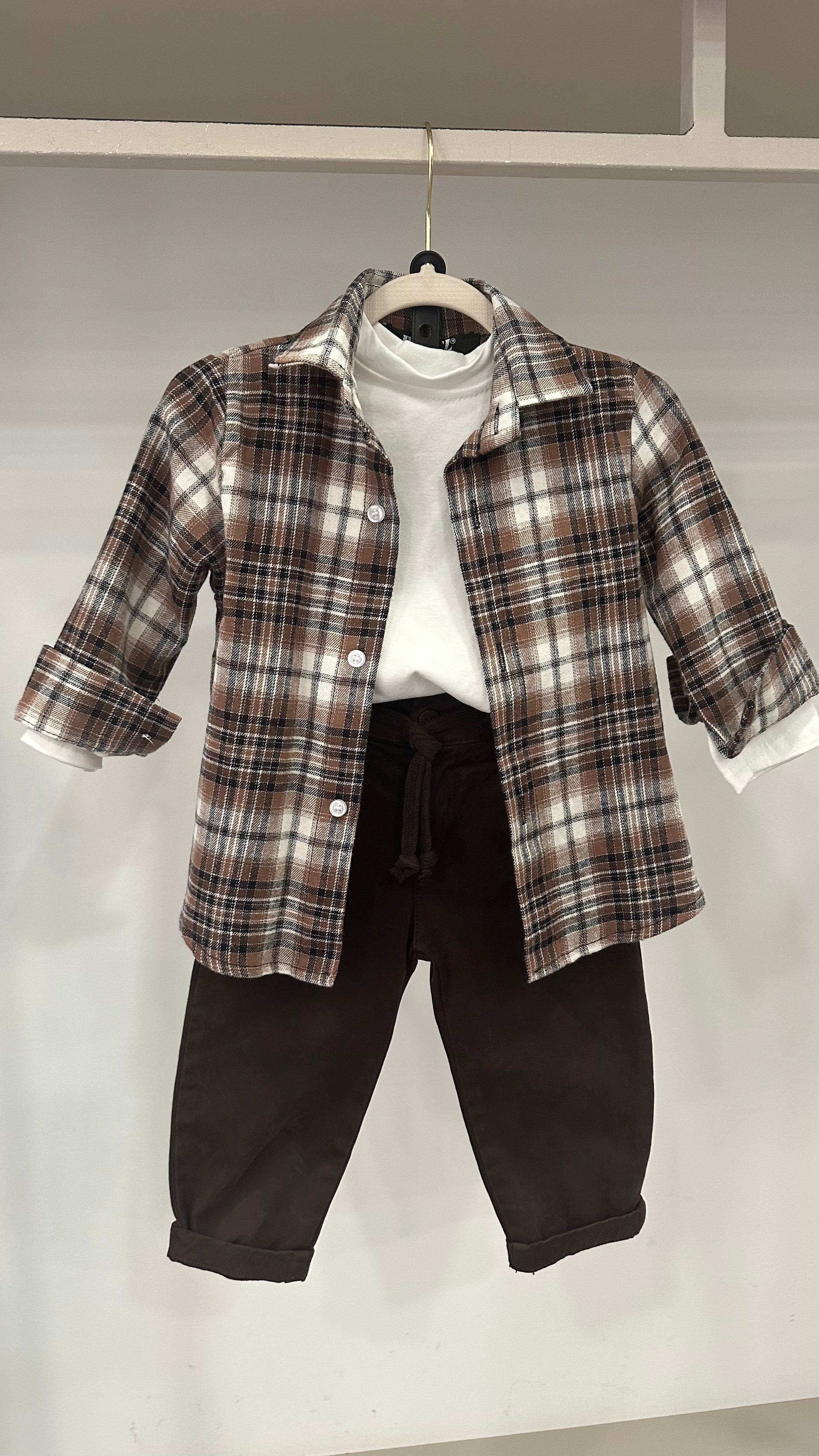 Camicia CON MAGLIA 4-7A - MARRONE