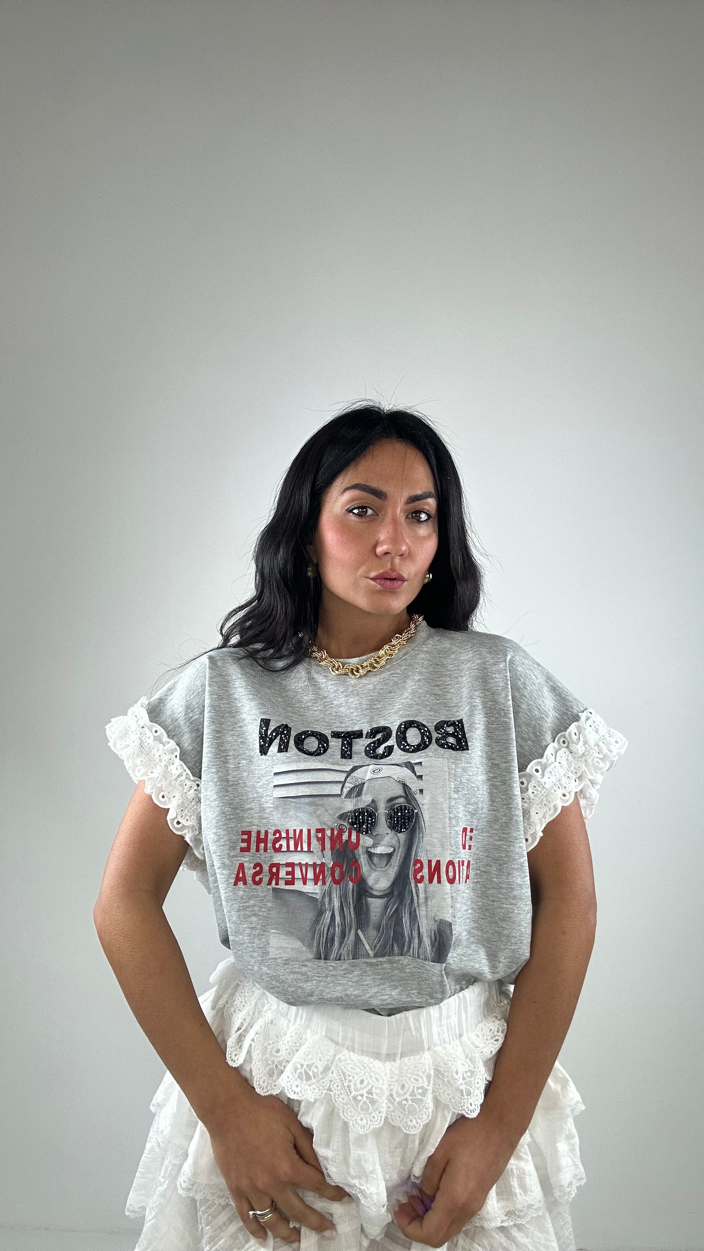 T-shirt BOSTON - GRIGIO