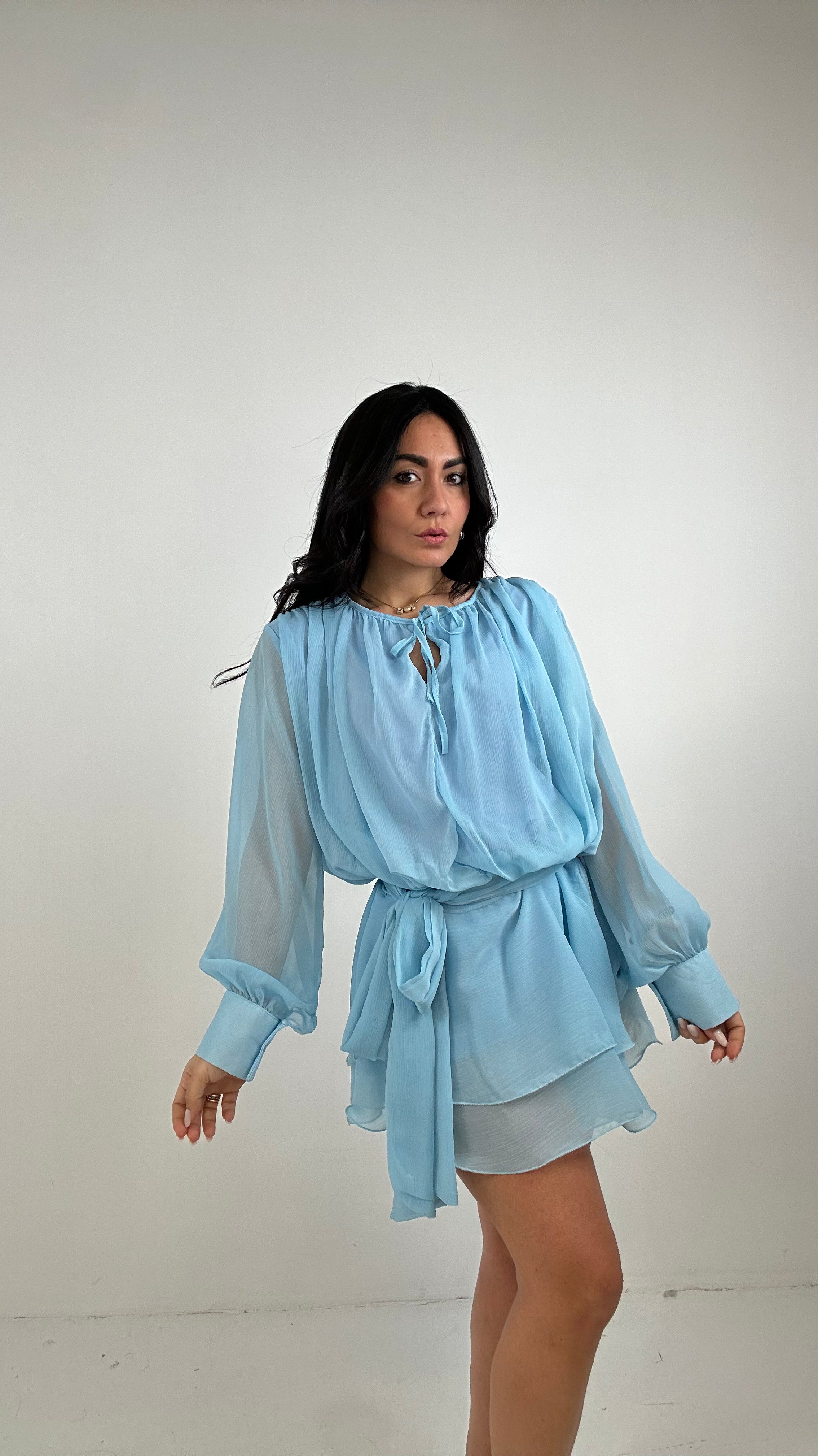 Vestito BALZE TULLE - AZZURRO