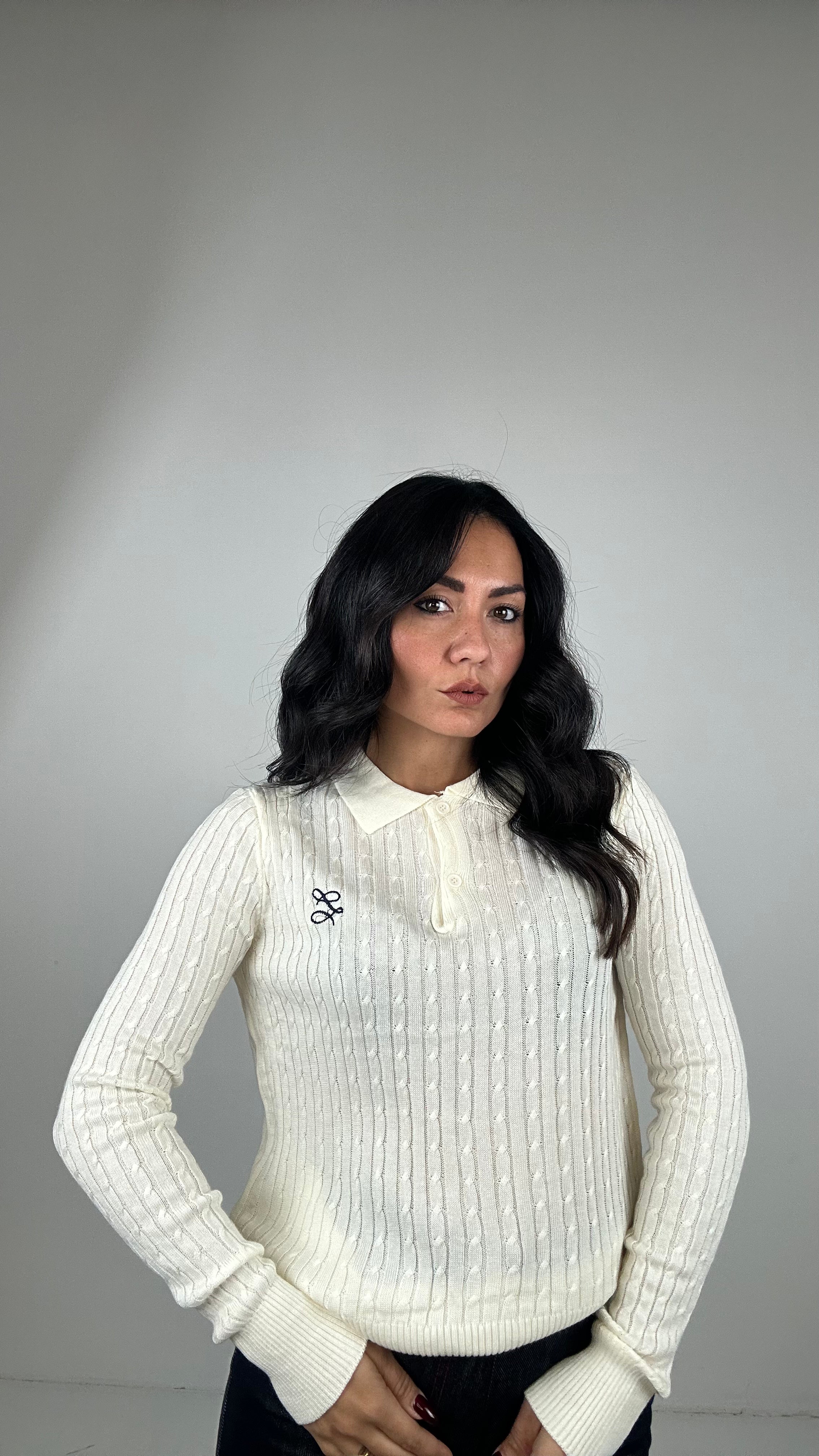 Polo TRECCE L - BIANCO