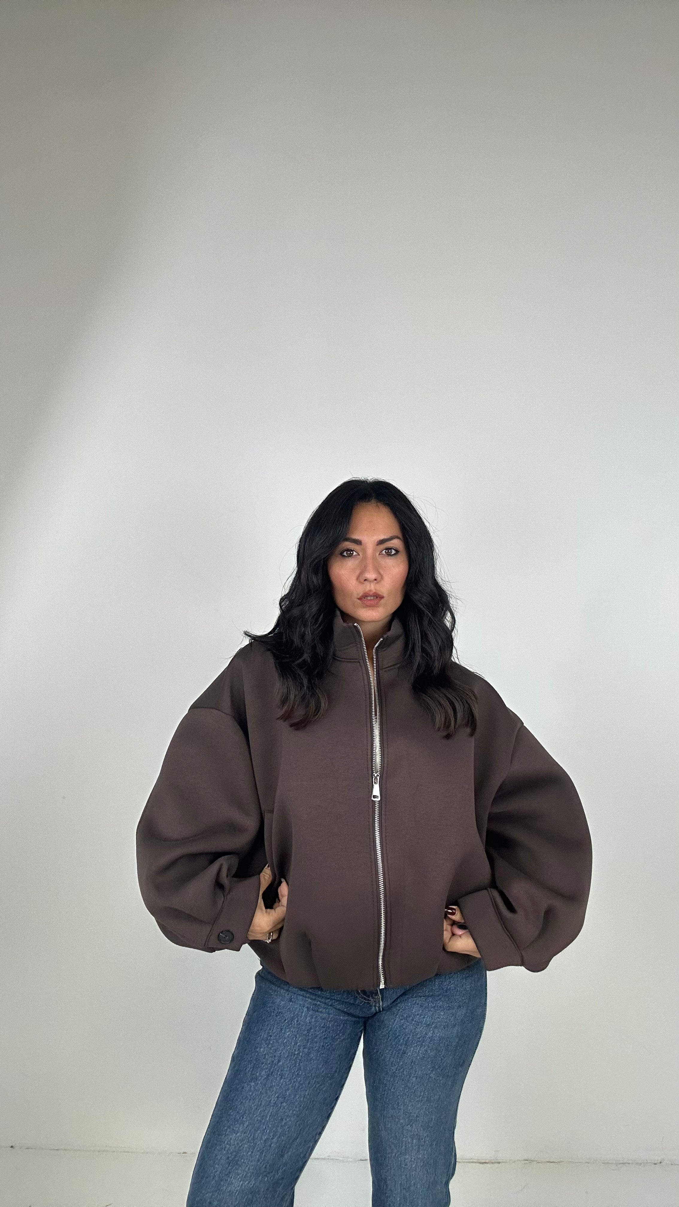 Bomber NEOPRENE - MARRONE